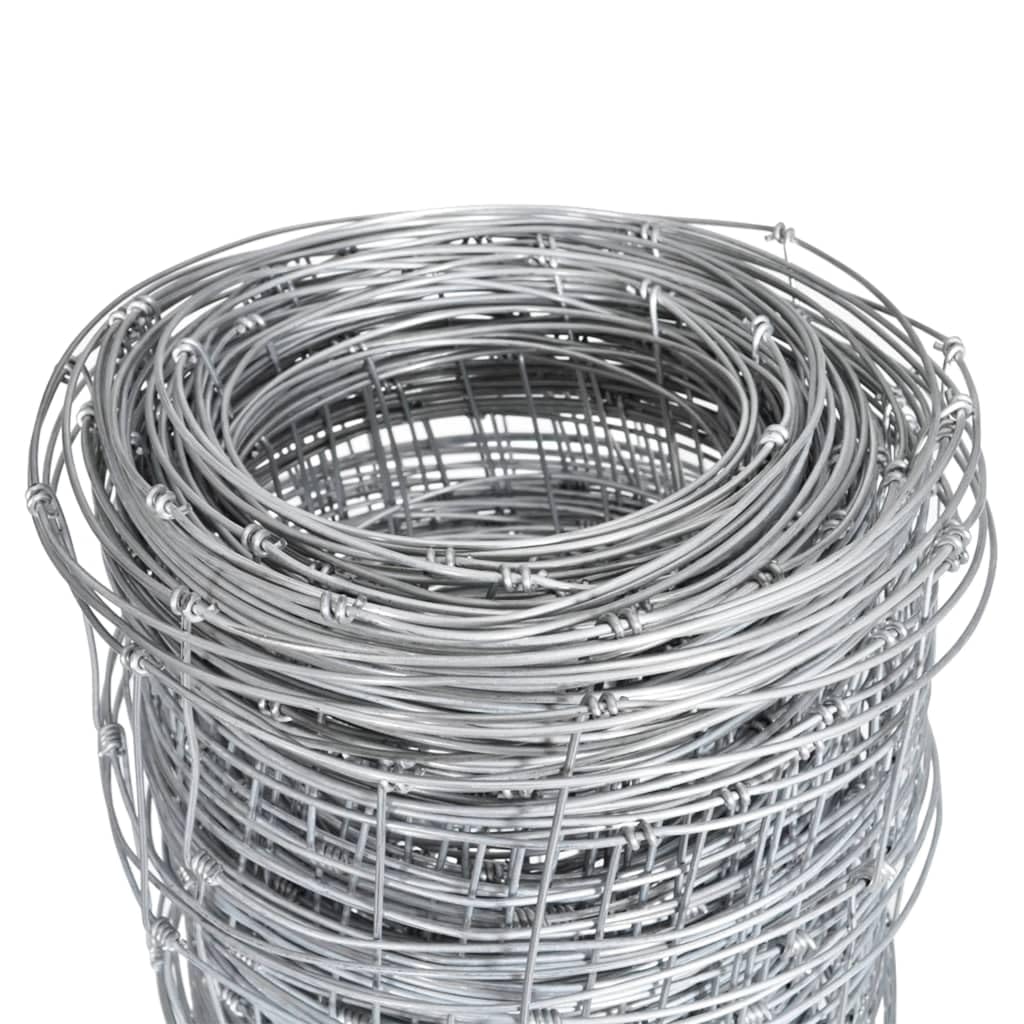 Valla de jardín de acero galvanizado plateado 50 m 150 cm, Malla metálica para gallinero, Red de gallinero de acero, Alambrada de gallinero de acero resistente para proteger a tus aves de corral