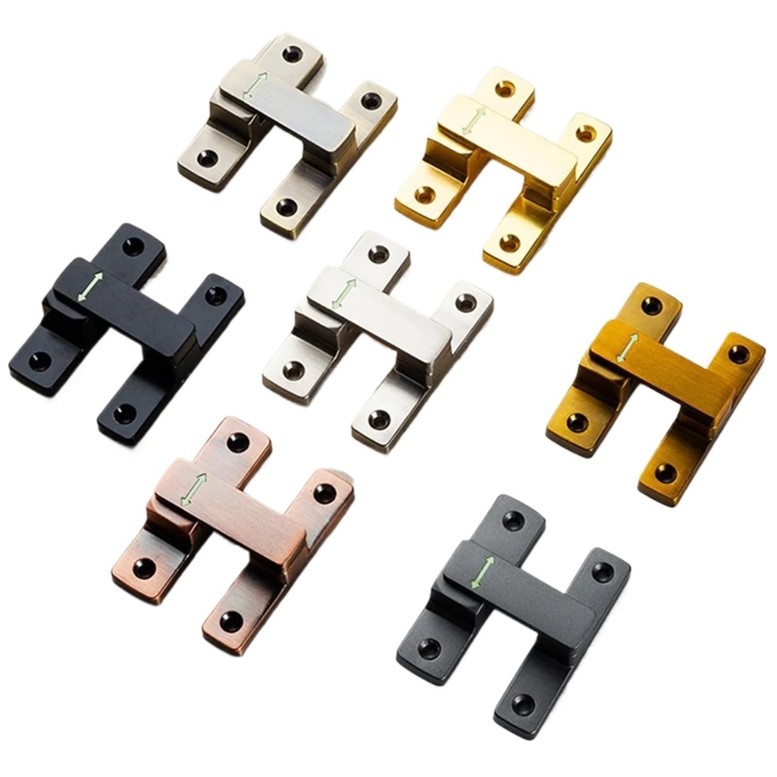 Gate Latch 2sets Door Buckle Latch Bolt 90/180 Degree Angle Toggle Sliding Door Latch Punching/No Punching Barn Lock(A)