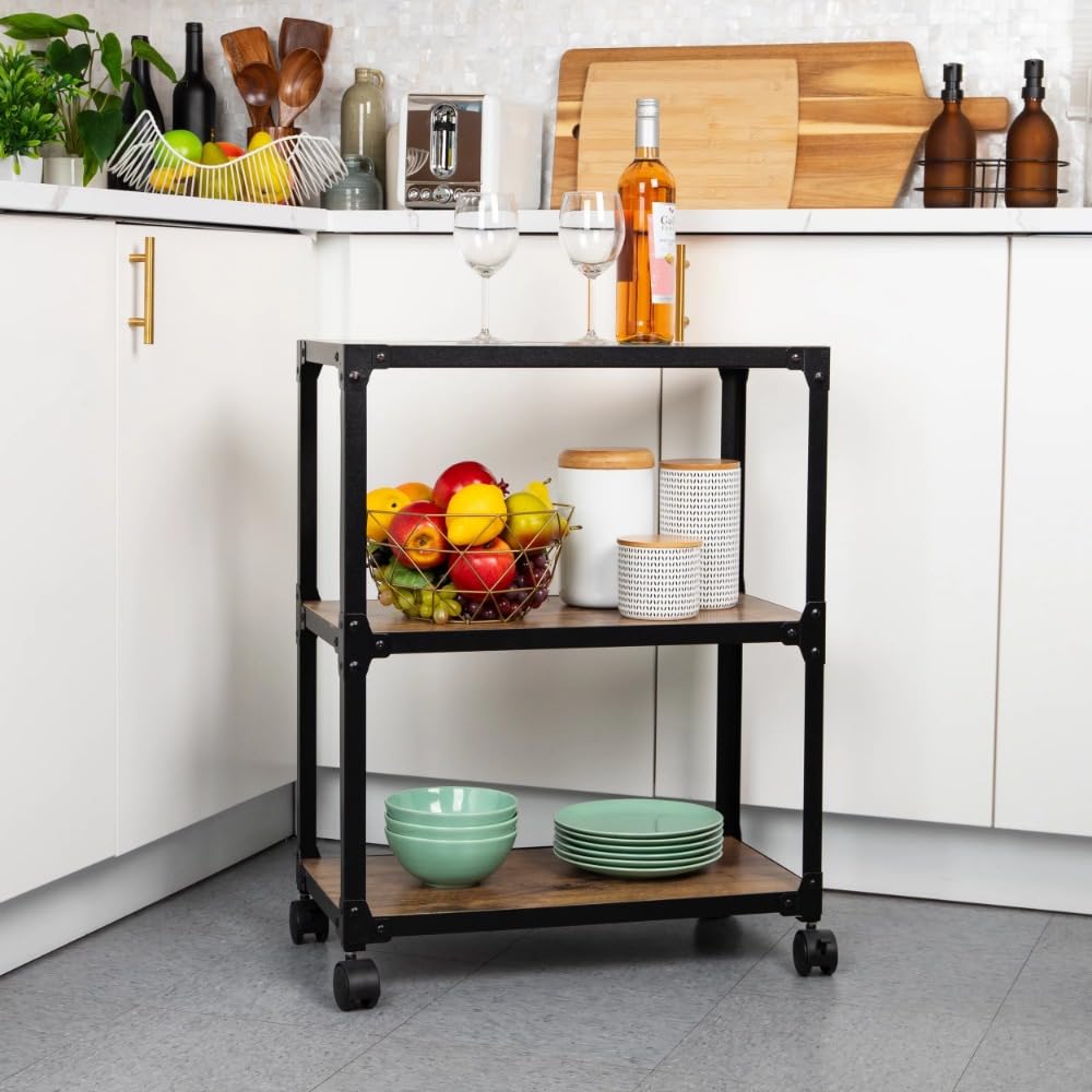 Cocina Cucina mobile a 3 ripiani, carrello di servizio, portaoggetti, mobili da cucina Estante de almacenamiento