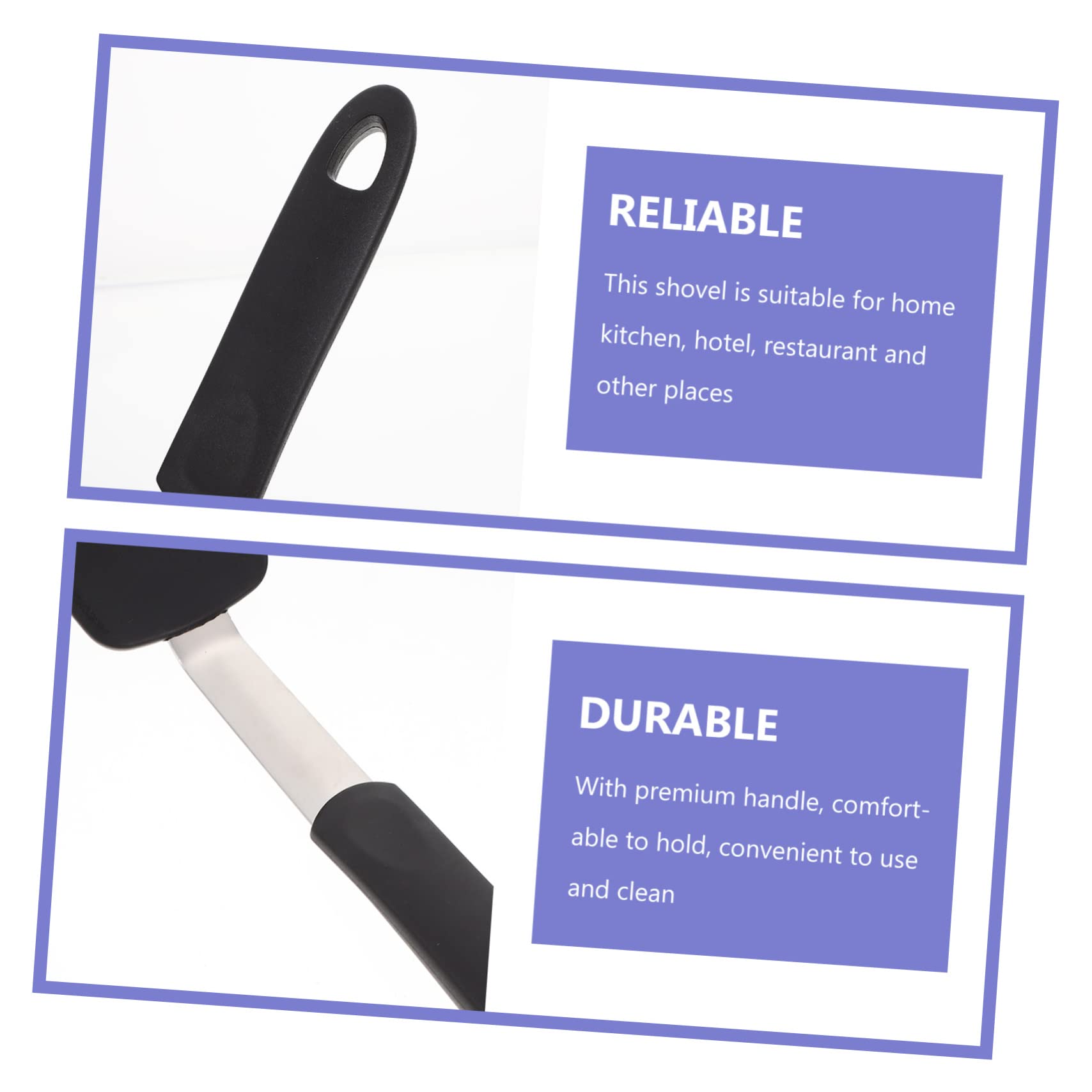 2piezas Espátula de Cocina Espátula de Silicona Pala Antiadherente Herramienta de Cocina para Freír Doméstica Negra