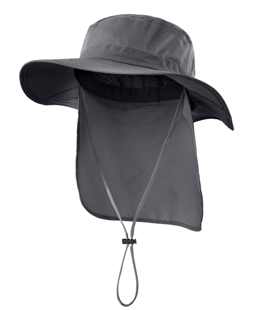 Sombrero unisex de ala ancha para el sol, malla UPF50+, sombreros de safari con solapa para el cuello, sombreros de pesca