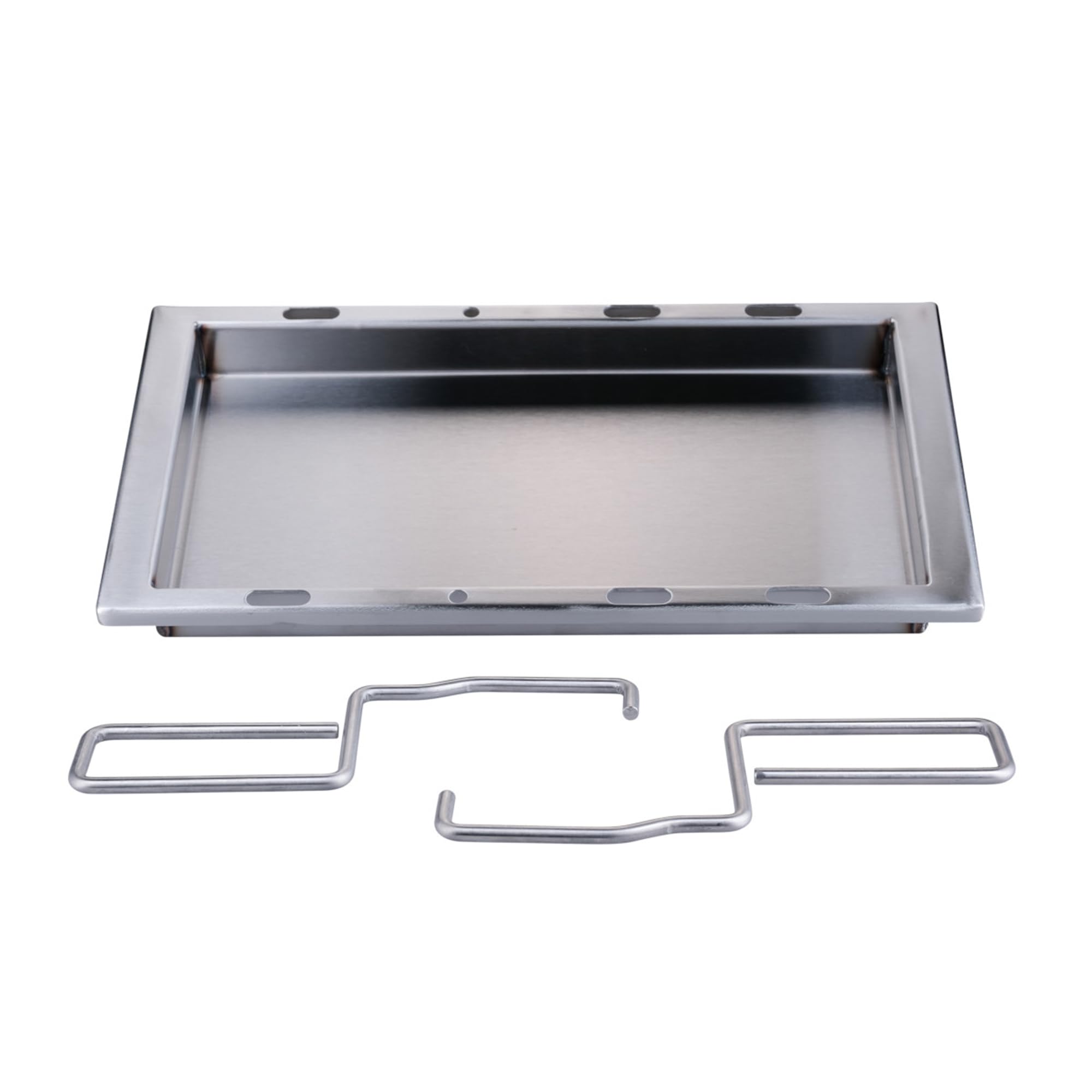 SANTOS einsetzbare Grillpfanne/Einsatzpfanne - Edelstahl Plancha - 30,8x38,3x4cm - Broil King Signet 320/340/390 - Paella, Bratkartoffeln, Reibekuchen