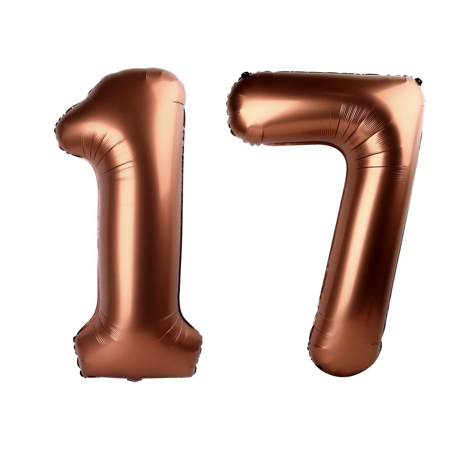 Brown 17 Balloon - Number Balloon 40 Inch, 17th Brown Birthday Decorations