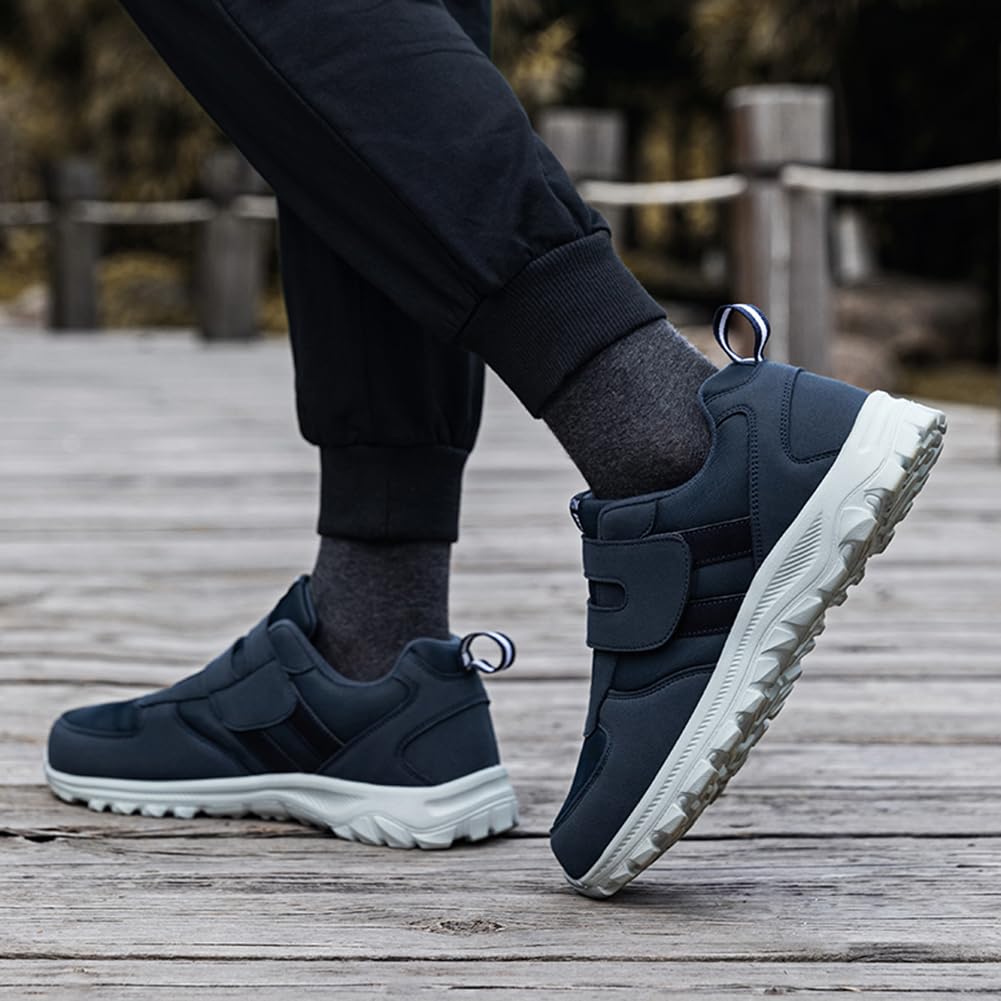 RUYI Zapatos diabéticos para mujer y hombre, extraanchos, para personas mayores, ortopédicos, para caminar, ultraligeros, con cierre de velcro para pies hinchados