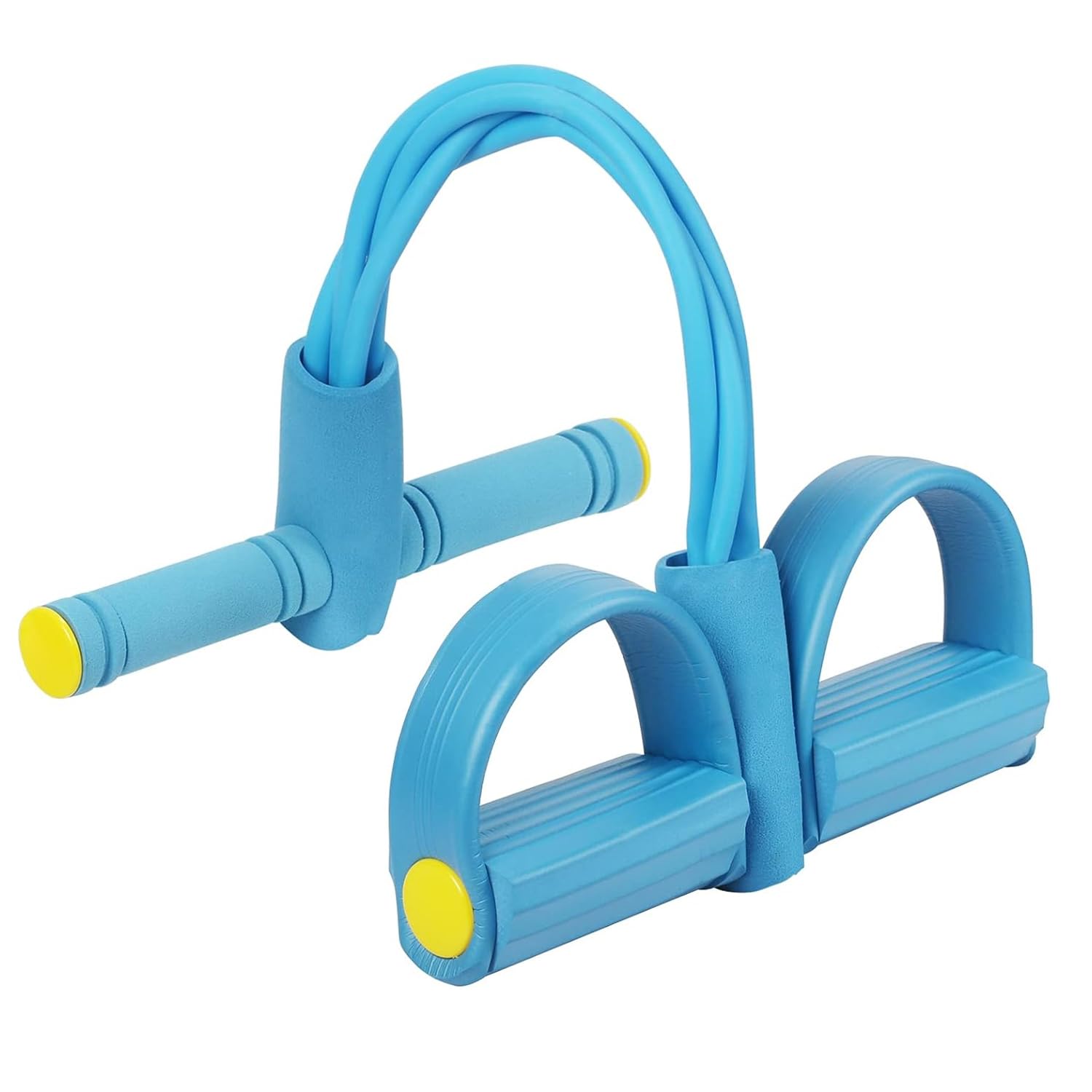 LEOPAX ABS Plastic and Rubber Pull Rope Exerciser Body Trimmer Pull Reducer Pull String - Body Building Training, Rubber Pull Rope Exerciser with 4 in 1 Rope (Sky Blue)-picture-24