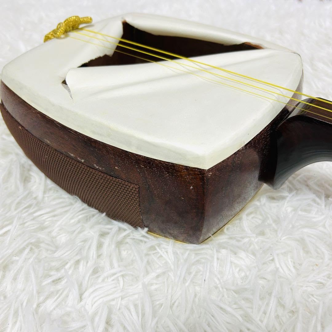 【良品】三味線 破れアリ 細棹 紅木   東サワリ 良品】三味線 破れアリ 細棹 紅木 東サワリ 良品】三味線 破れ