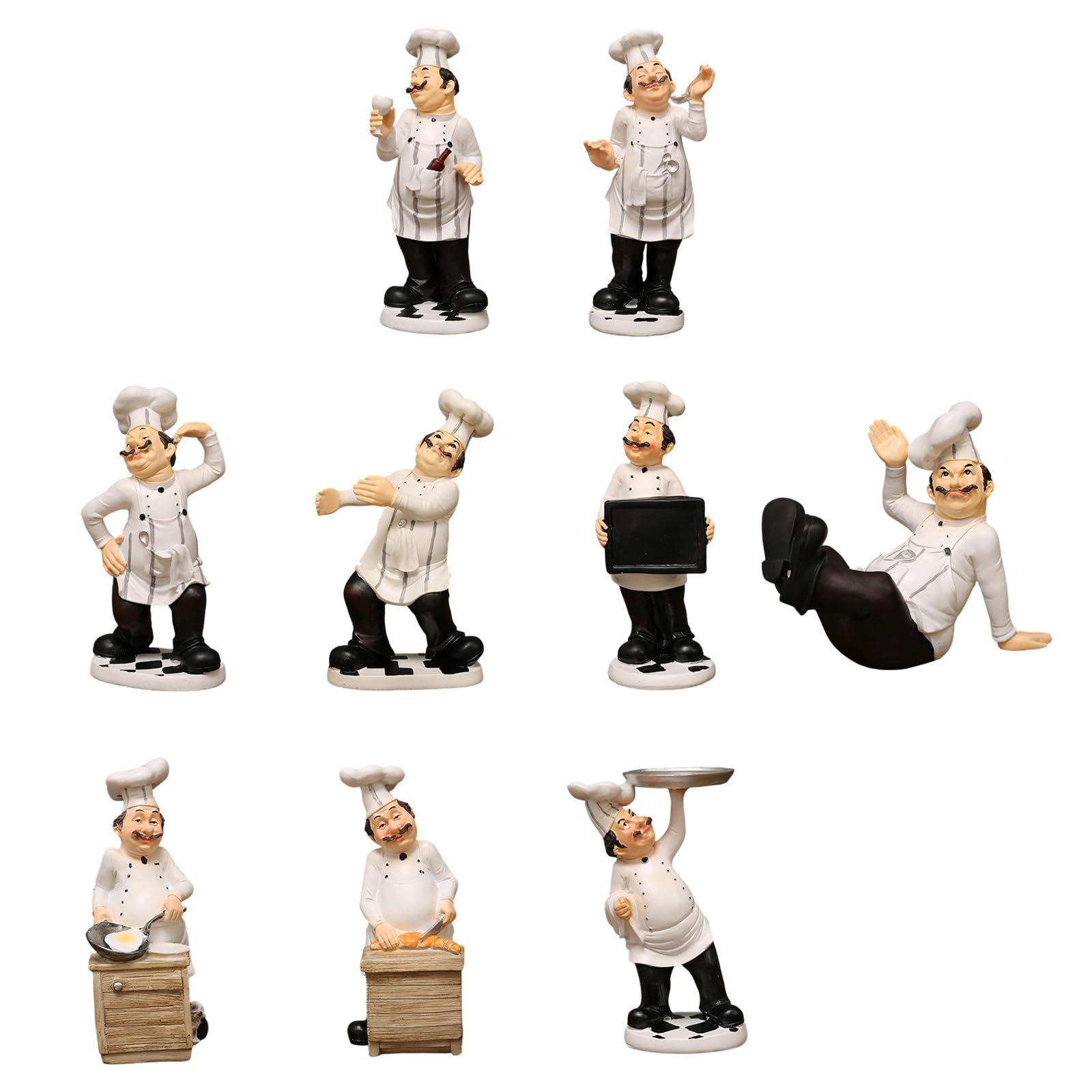 Statua decorativa chef divertente Decorazione da tavolo per controsoffitti domestici in resina per decorazioni per la casa in fattoria e decorazioni per Statua artistica chef