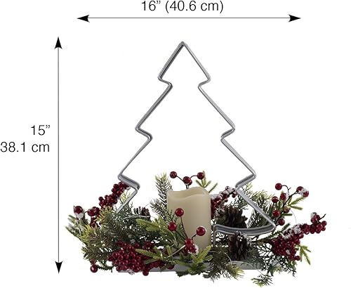 Miniatura 2 de Centro de mesa navideño con luz LED, contorno de árbol de Navidad