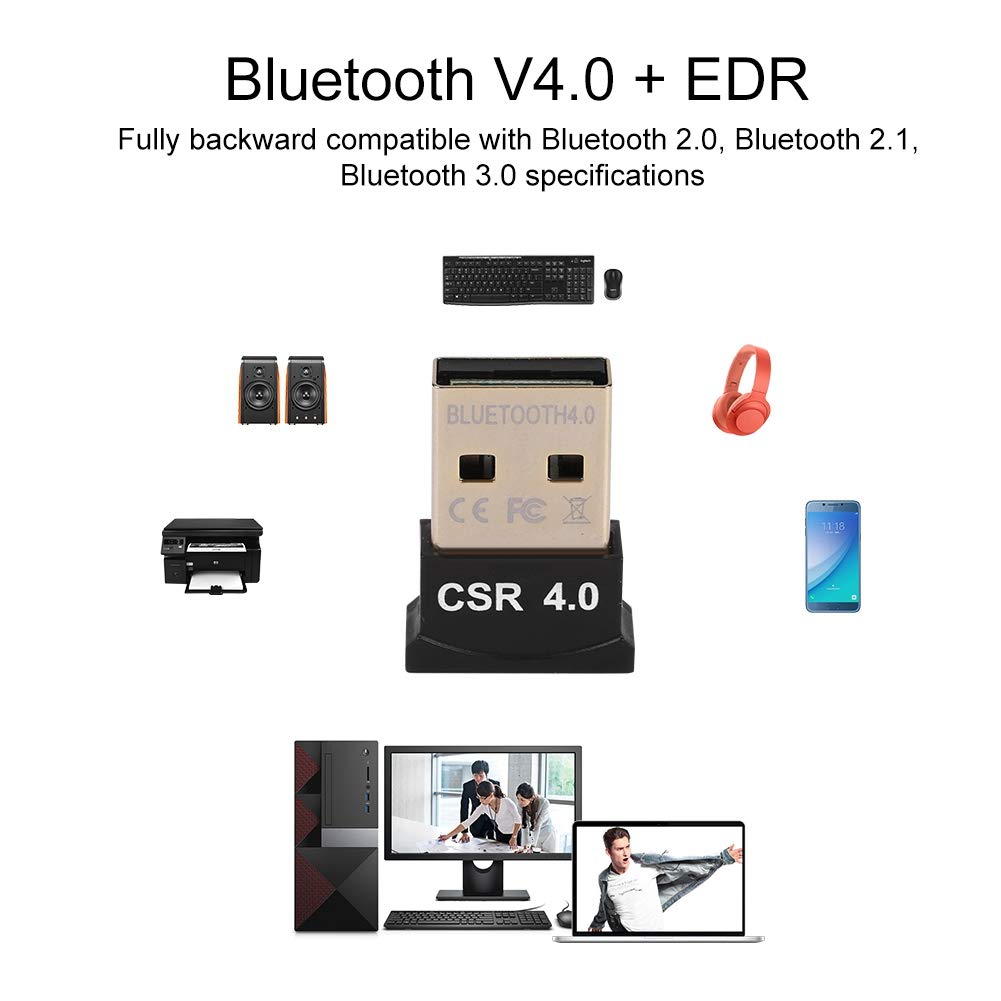 USB Bluetooth-adapter, 3 Mbps EDR Dual Mode Bluetooth Dongle, CSR4.0 Mini Bluetooth-adapterontvanger met CSR8510-chip, voor Desktoplaptop, voor