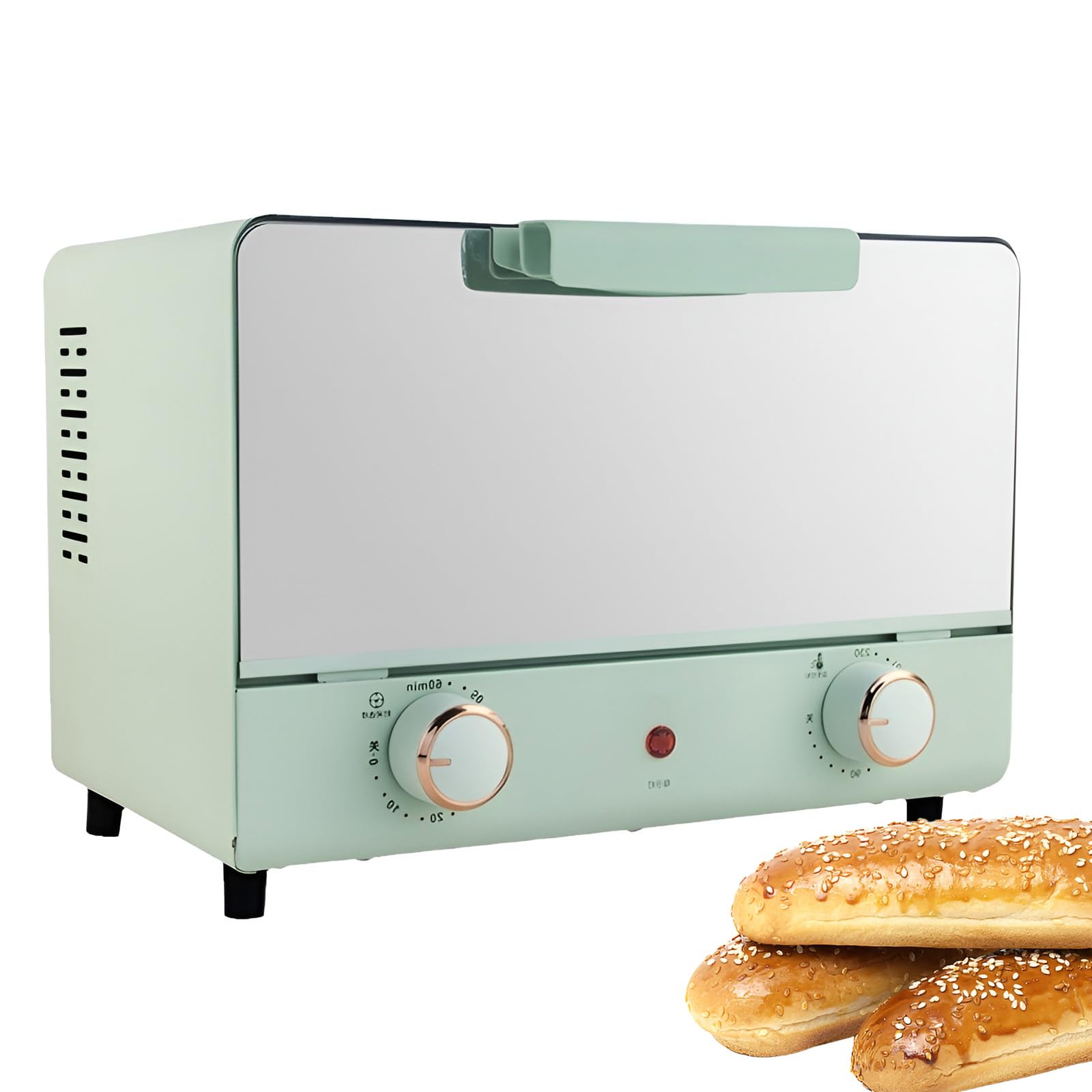 Minipiekarnik Elektryczny O Mocy 1000 W, Piekarnik Konwekcyjny O Pojemności 14 Litrów Z Regulowaną Temperaturą 0–230 ℃ I Timerem 60-minutowym, Do Pieczenia, Gotowania, Pieczenia, Grillowania