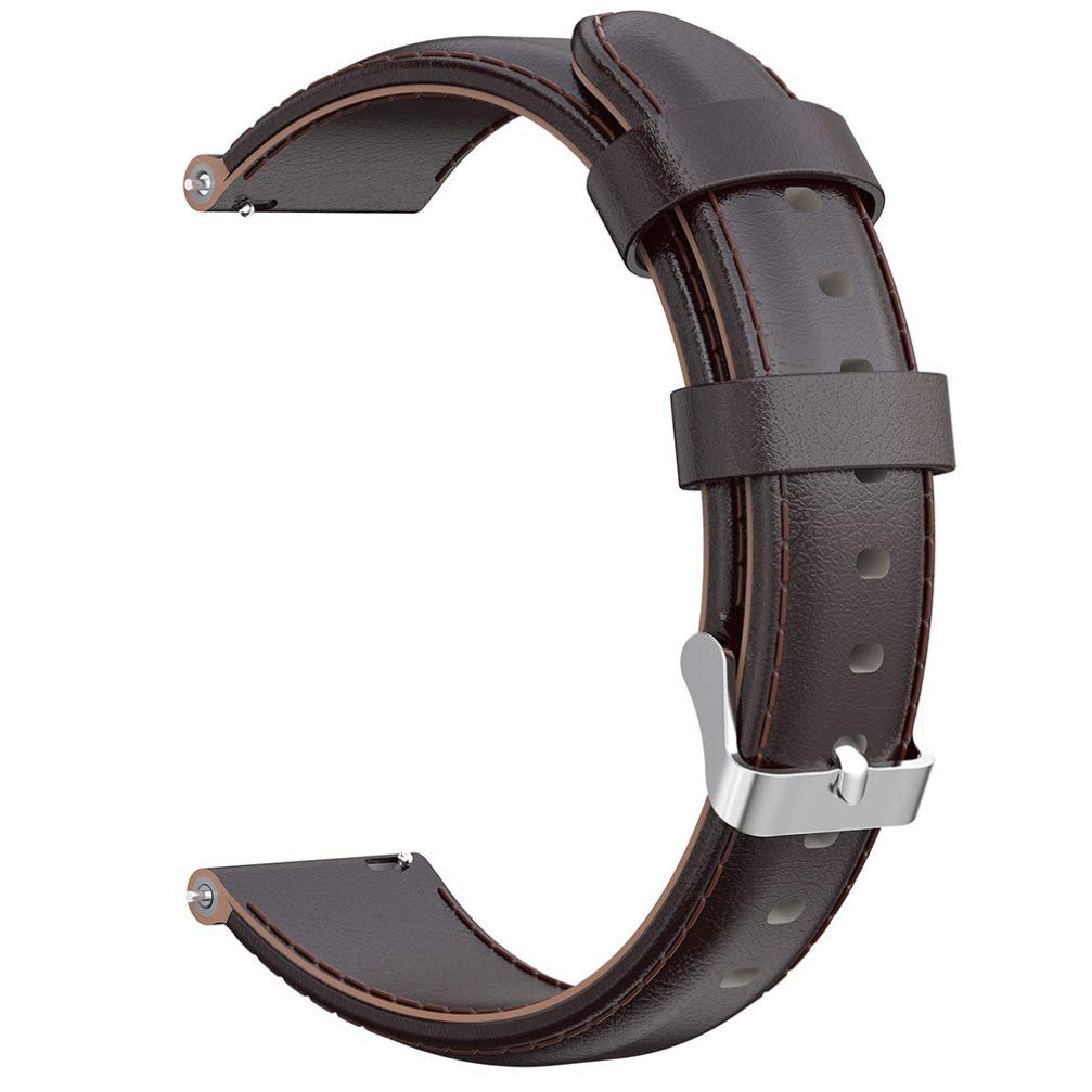 HemoblloCompatible for Fossil Gen 4 Watch Band Cowhide Leather 22mm Wristwatch Strap Replacement Adjustable Compatible With Fossil Gen 4 White