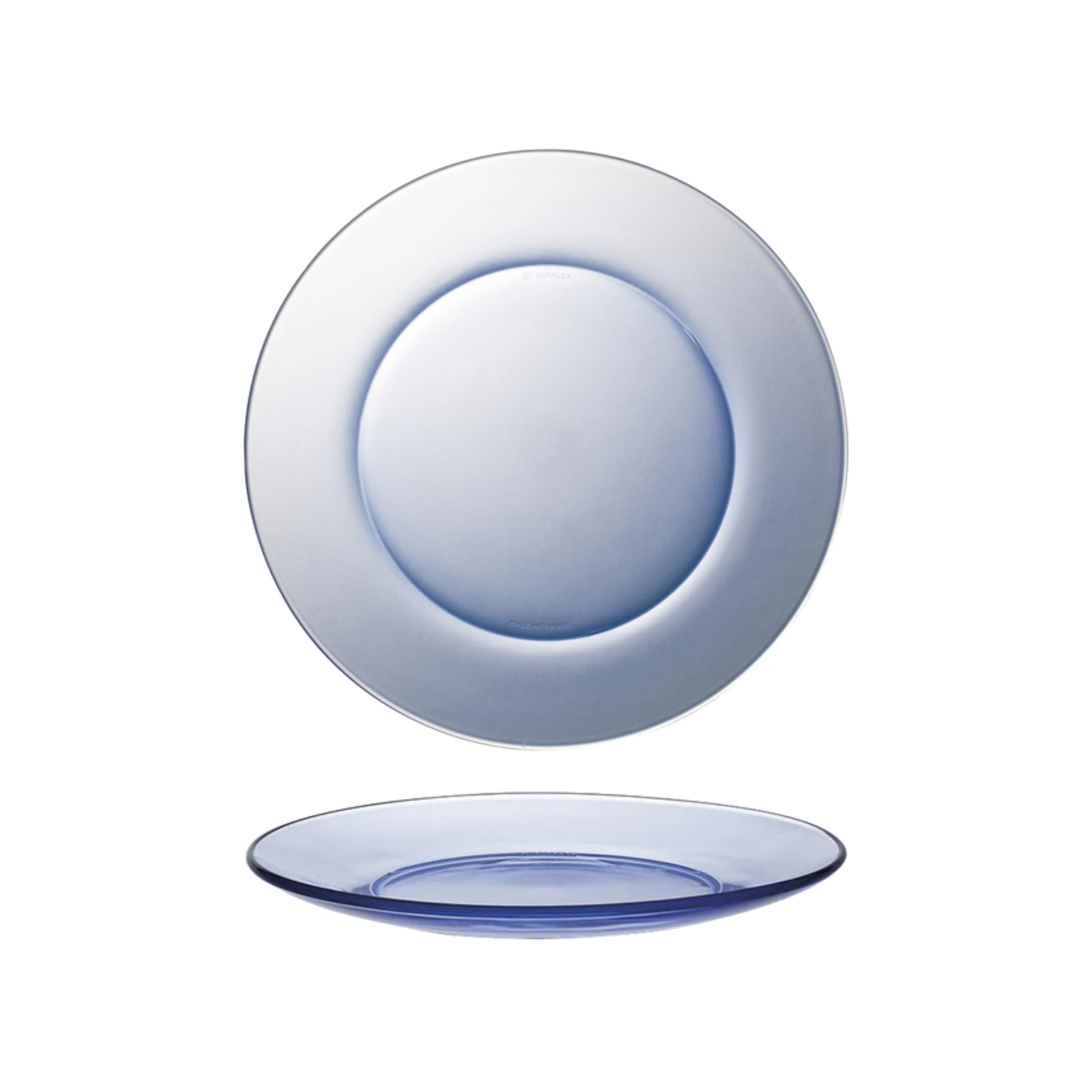 Duralex® LYS Marine Glass Plate 9.25 inch, Set of 2 Glass Plates | Microwave & Dishwasher Safe | for Dinning & Gifting | Ultra Scratch Resistant Tempered Glass