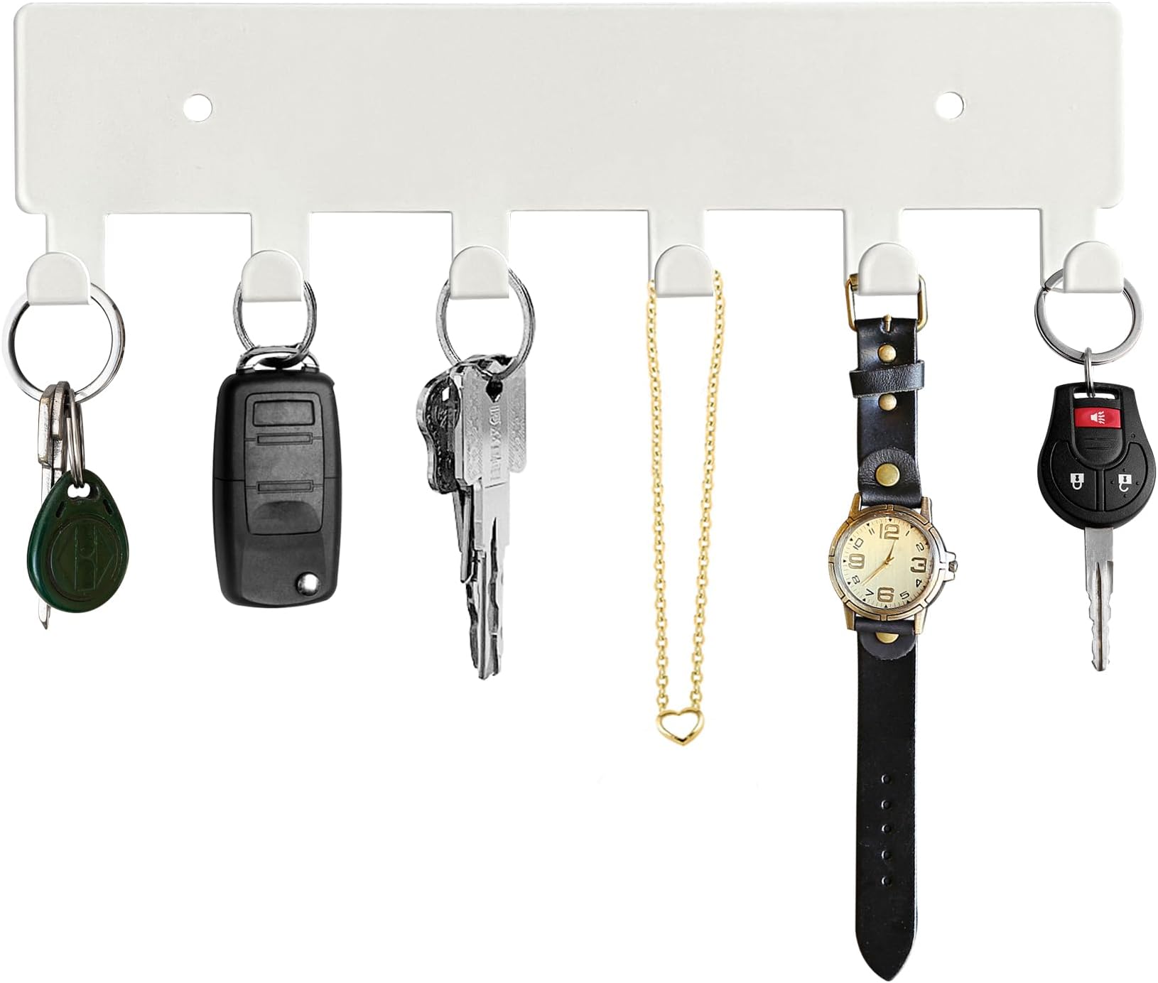 DGHOME 2 Pack Key Holder for Wall, Aluminum Key Hooks with 6 Hooks, No