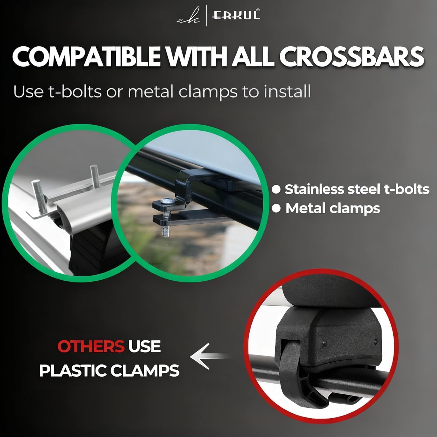 Erkul Ski Rack for Car Roof with Sliding Extension - 35" Universal Ski & Snowboard Rack with Lock | Holds 6 Pairs of Skis or 4 Snowboards - Fits All Types of Cross Bars