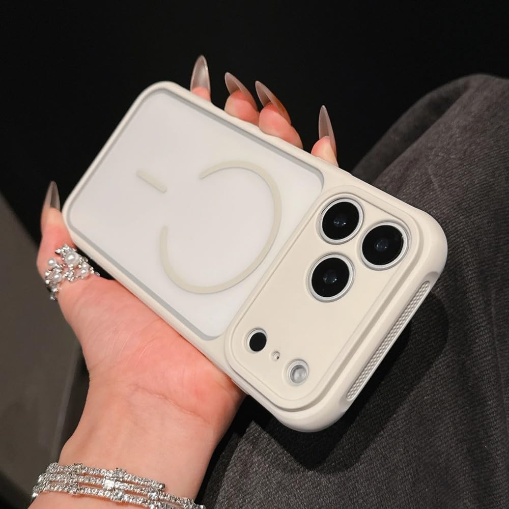 Przezroczyste etui magnetyczne do iPhone'a 17 Air 16 15 14 Plus 13 12 11 17 Pro Max, odporne na wstrząsy, z funkcją ładowania bezprzewodowego, białe, do iPhone'a 17