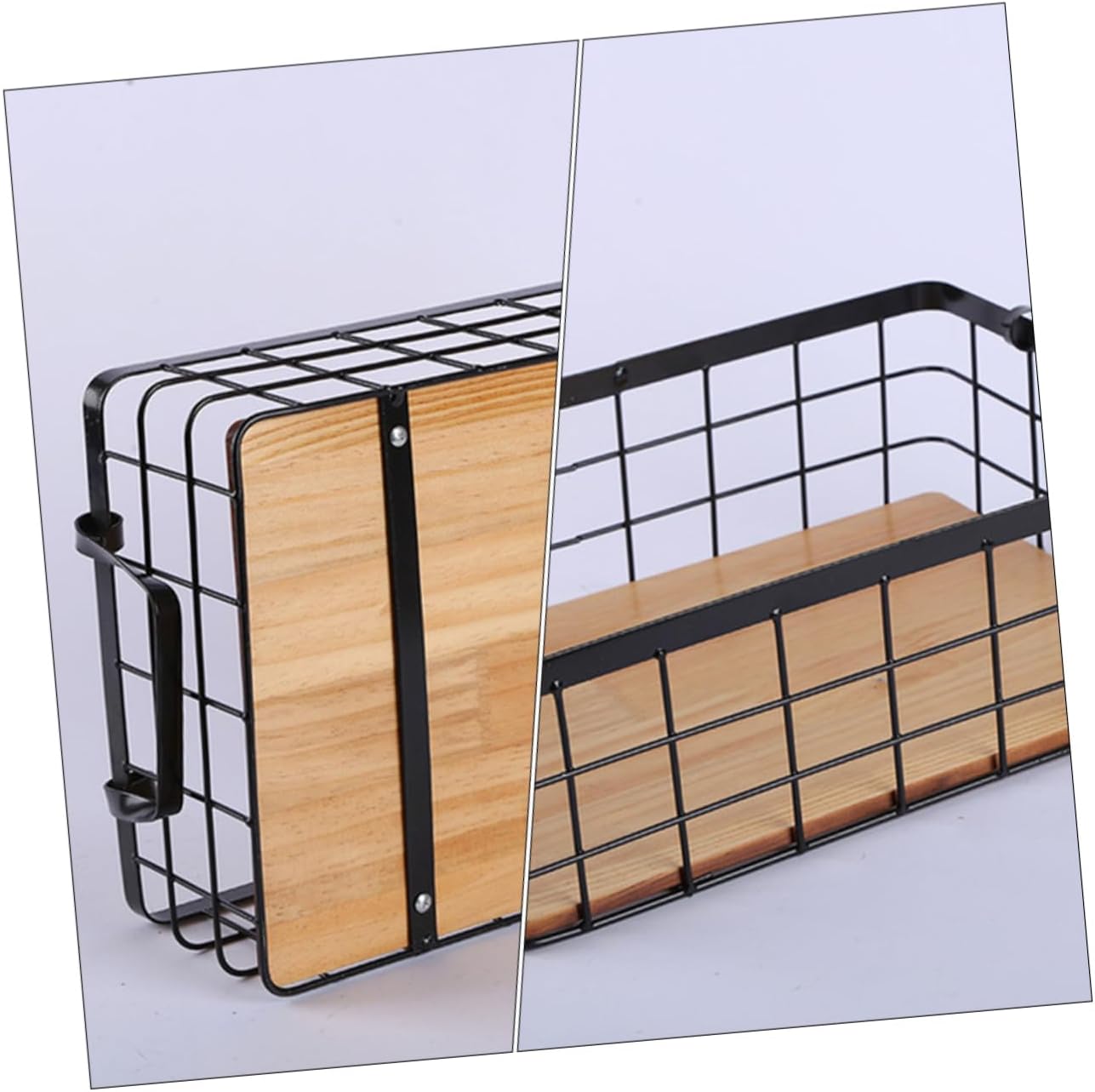 Ciieeo Creative Black Iron Storage Basket with Handle Medium Practical Kitchen Organizer for Fruits Snacks and Household Sundries Wire Frame with Base Stylish Home Storage