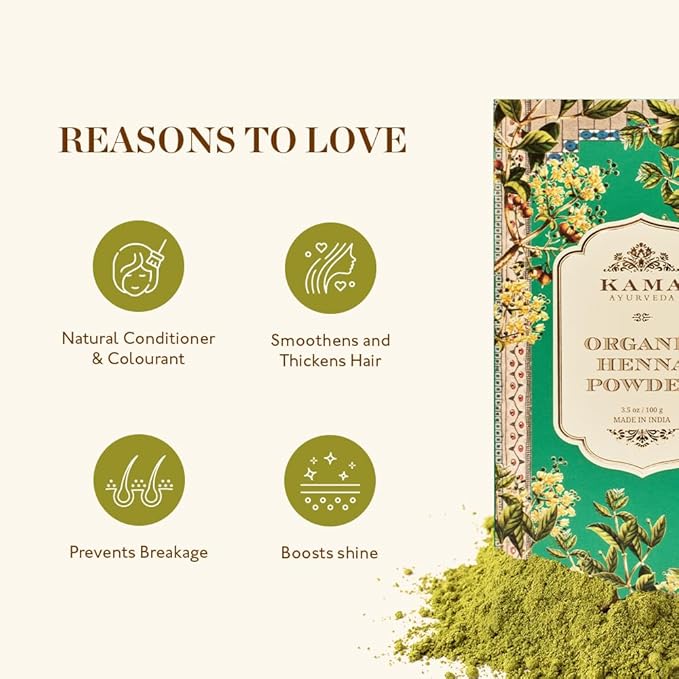 Kama Ayurveda Polvo de Henna Orgánico 100g miniatura 4