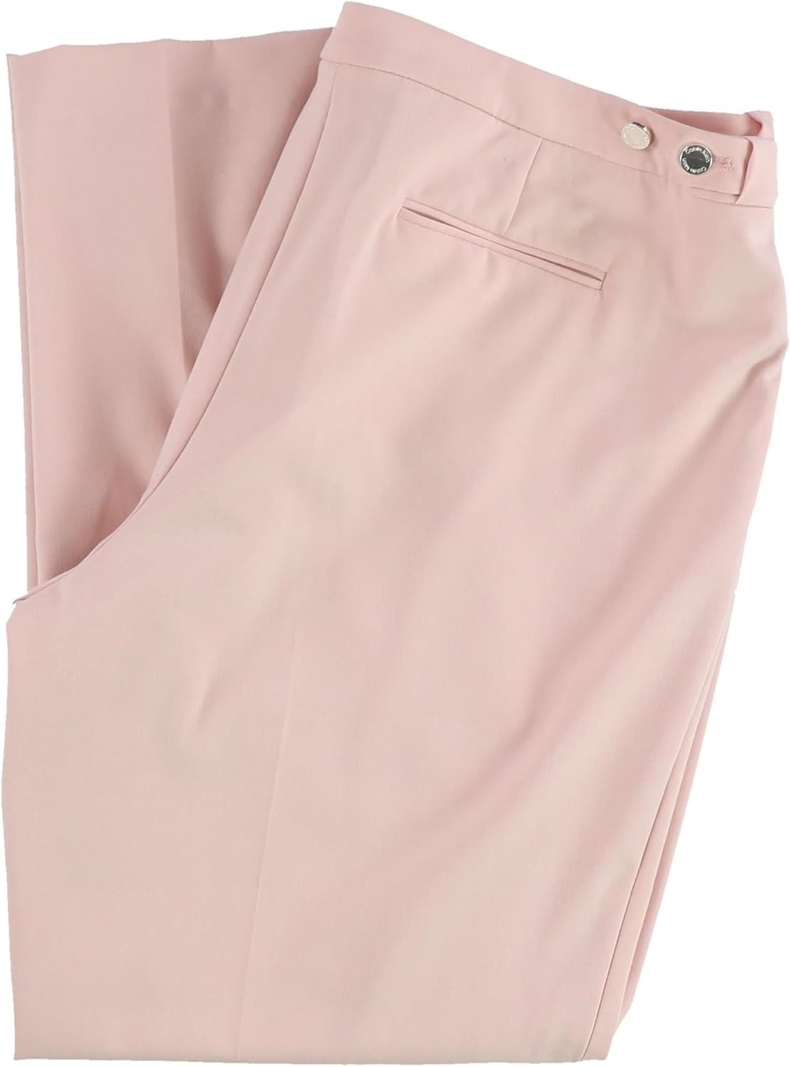 Calvin Klein Womens Mid Rise Tapered Leg Straight Leg Pants Pink 10 - Image 3