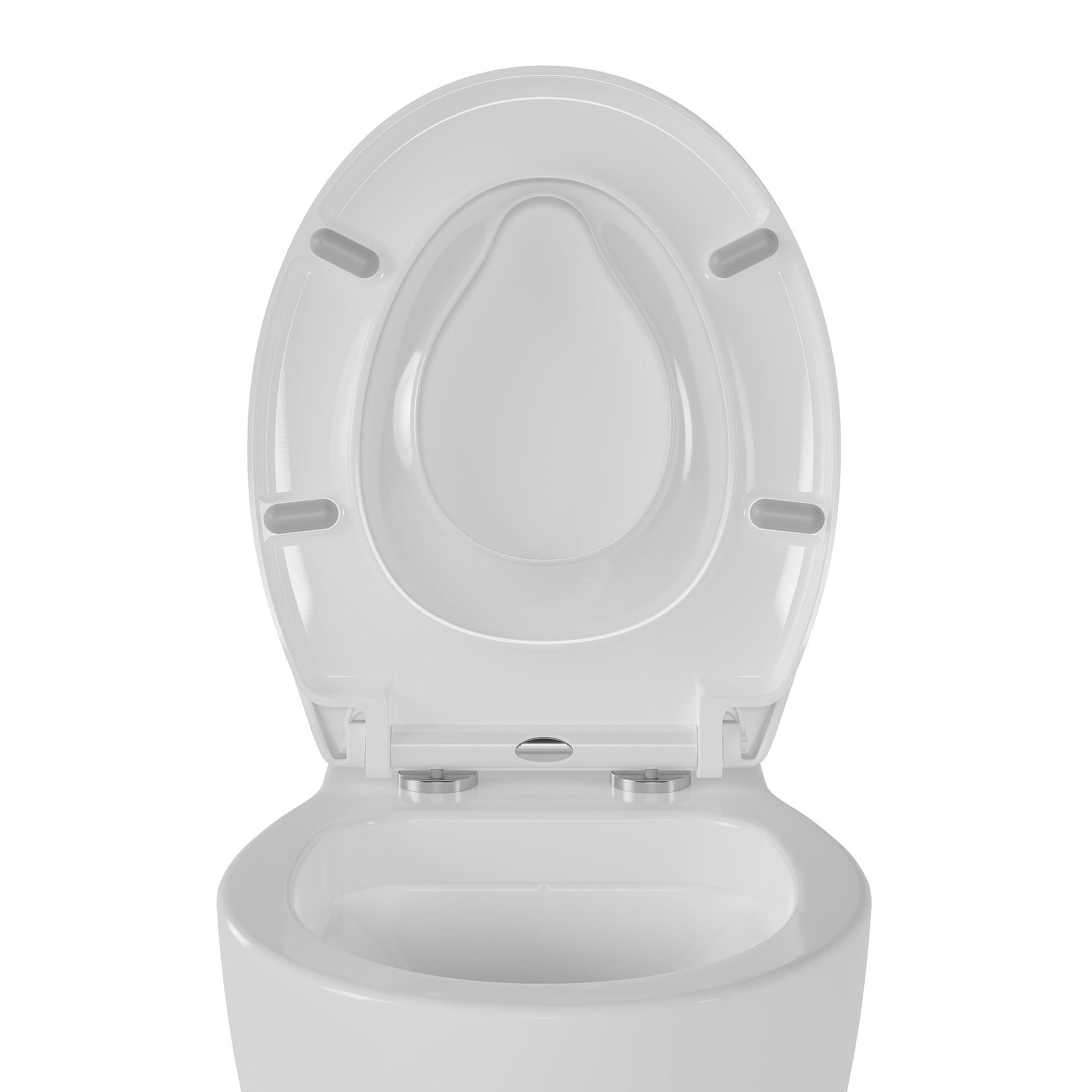 BERNSTEIN Abattant WC Lunette toilettes siège enfant fermeture amortie, Couvercle ovale dégagement rapide Blanc 45x37x5cm, Résistant chocs & rayures, Universel, Plastique Antibactérie - U2006