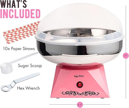 Miniatura 5 de The Candery Máquina de algodón de azúcar con cuenco de acero inoxidable 2.0 y paquete de hilo dental, caramelo de hilo dental para ferias de fiestas