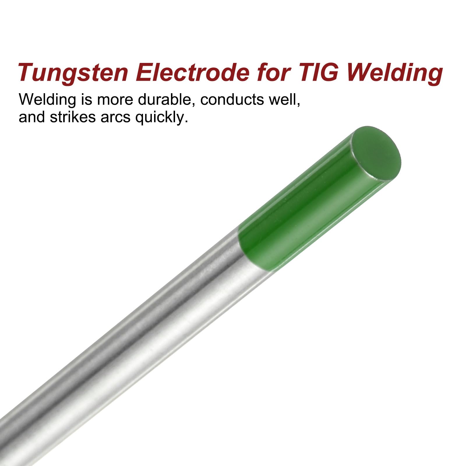 QUARKZMAN 20 Pcs De Electrodos De Tungsteno Para Soldadura TIG 3/32" X 7" Para Soldadura De Acero Inoxidable, Soldadura De Aleaciones De Aluminio Y Magnesio, Industria Manufacturera, Verde