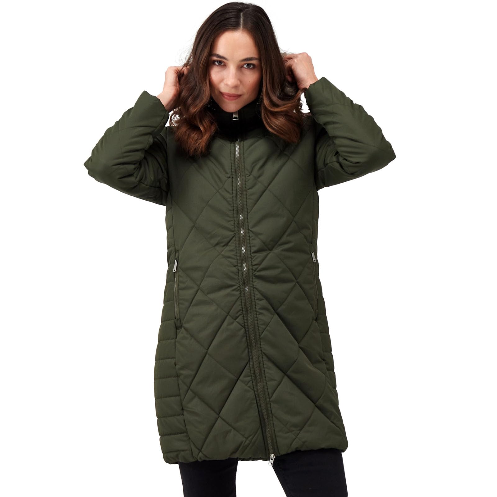 Regatta Womens Fritha II Insulated Parka Jacket - Dark Khaki - 8