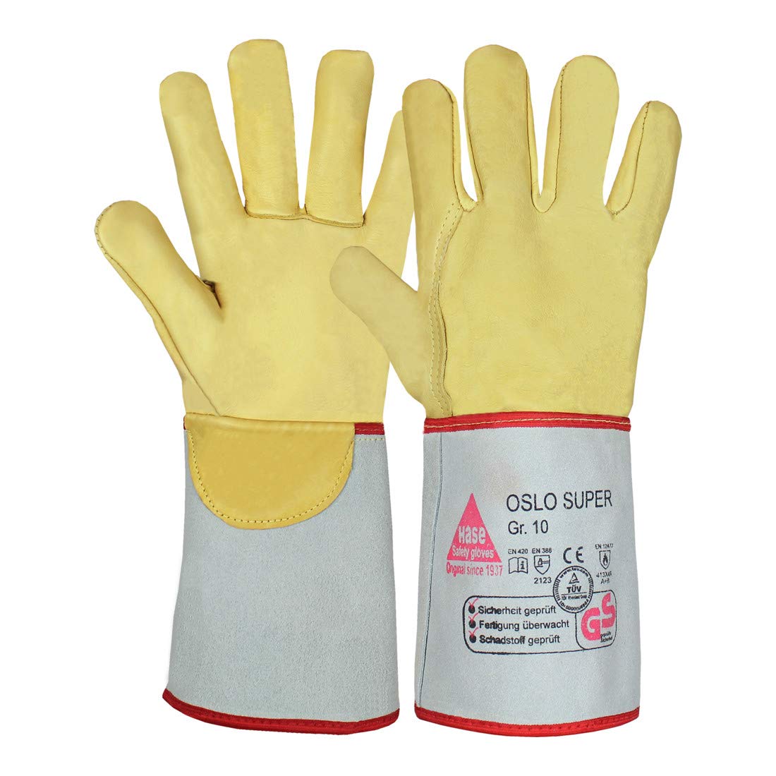 Hase Schweißerhandschuhe Oslo-Super Größe 7, Rindnarbenleder 6 Stk