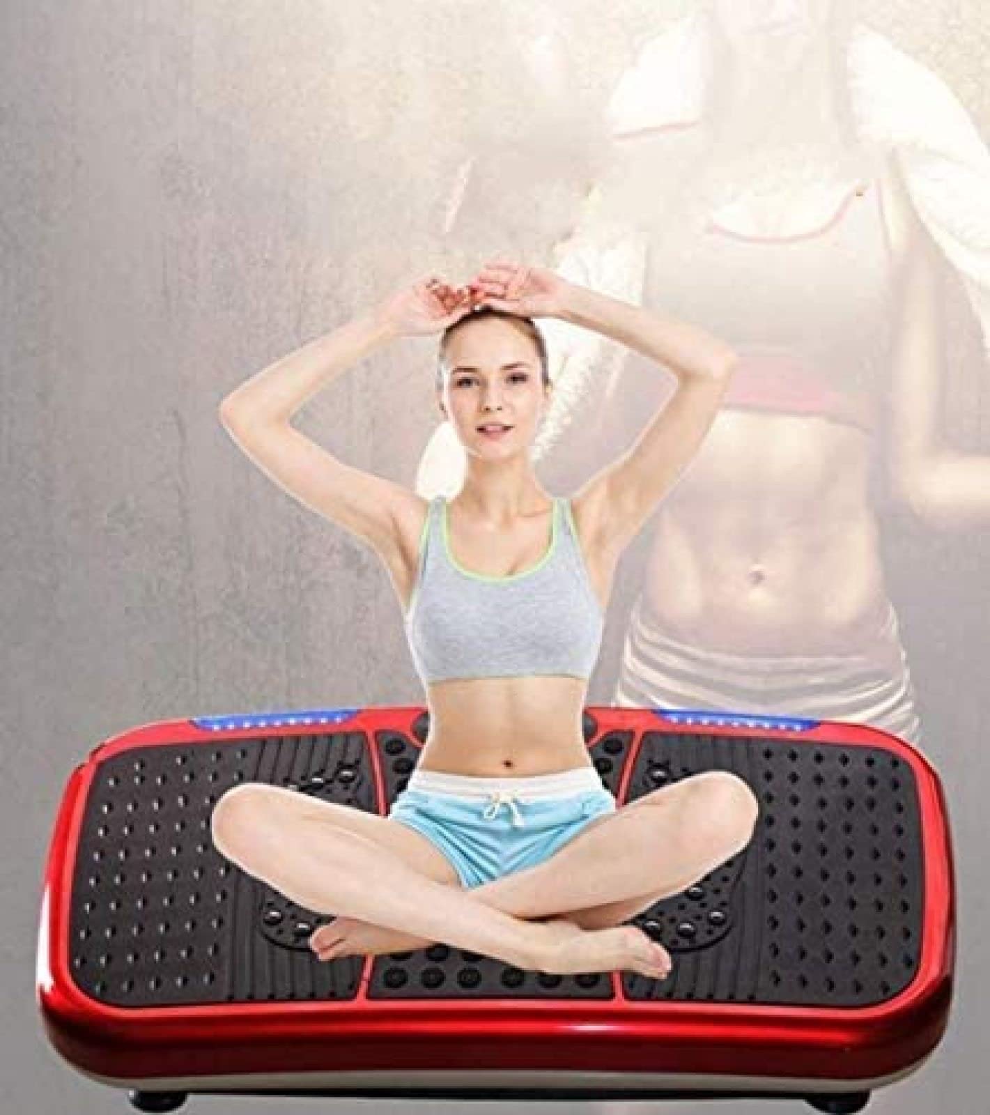 Machine d'exercice vibrante avec télécommande, panneau d'alimentation pour entraînement de fitness, design ultra fin, brûleur de graisse pour entraînement à domicile, équipement d'exercice complet du
