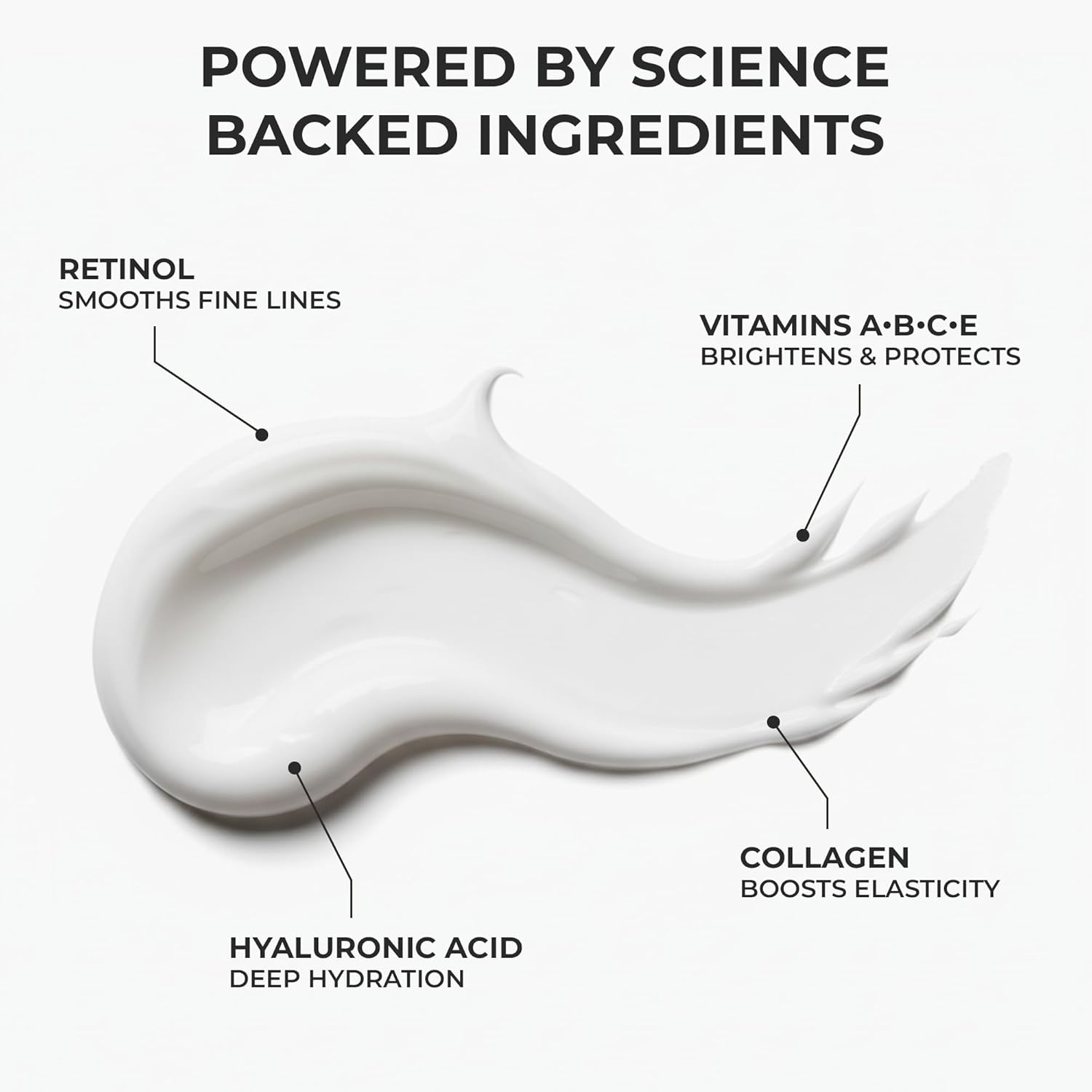 Retinol Collagen Day & Night Cream with 7% Hyaluronic Acid & Vitamins A B C E | Anti-Aging Face Moisturizer for Wrinkles, Fine Lines & Firm Skin | Hydrating & Brightening Cream 50ml - Image 4