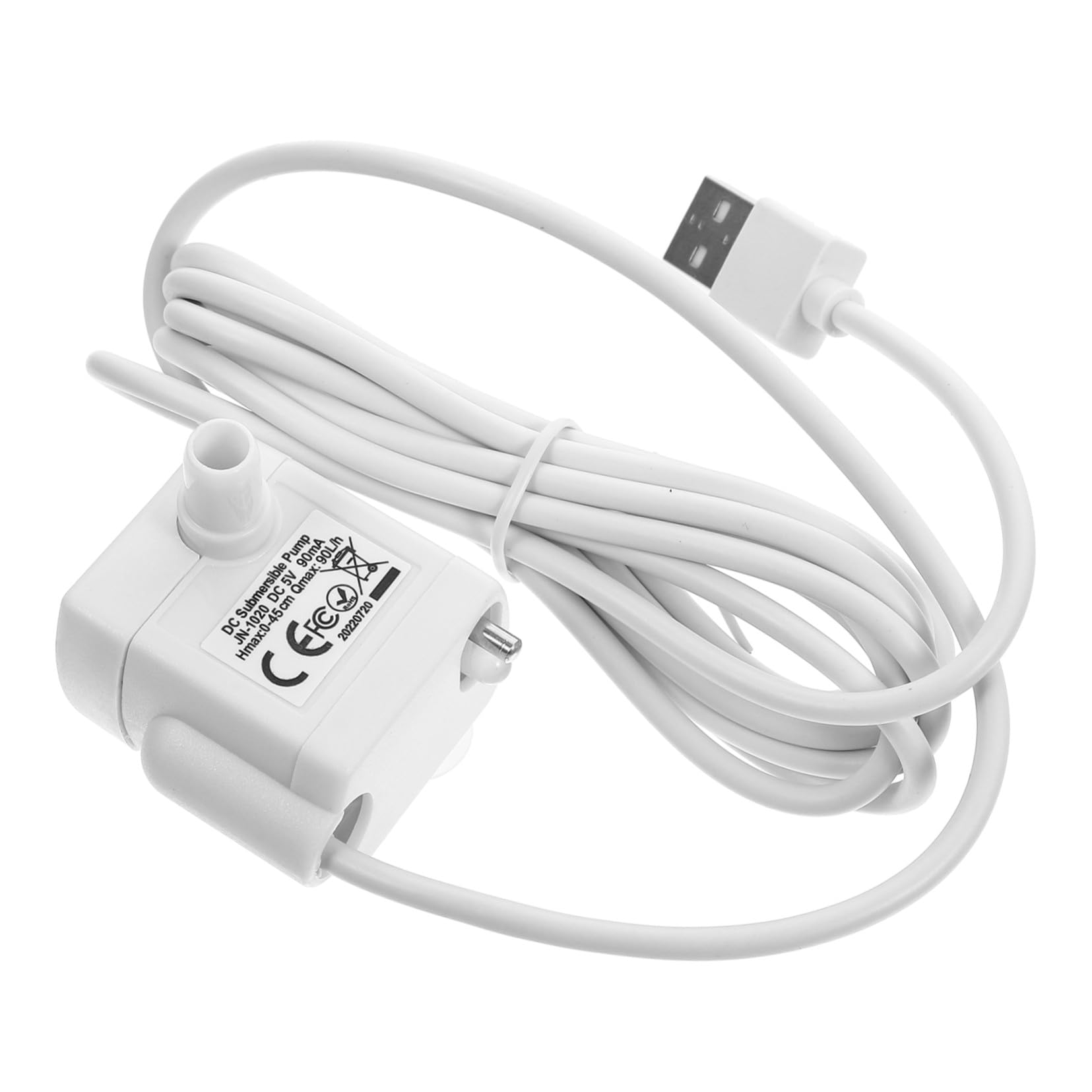 Mikikit Mini Bomba de Fuente para Gatos, Bomba de Repuesto Submersible ABS, Funcionamiento Silencioso, Cable USB, para Dispensador de Agua