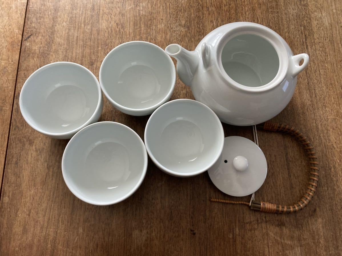 Amazon.co.jp: 私の部屋 にゃんこおじさん 急須 湯呑みセット 白い器