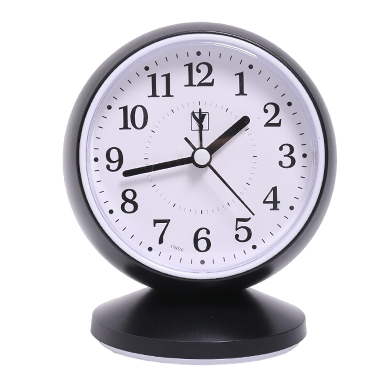 Tsophreniq Quiet Movement Alarm Clock for Easy Time Checking Noiseless Square Round Analog Table Battery Operated Desk Quiet