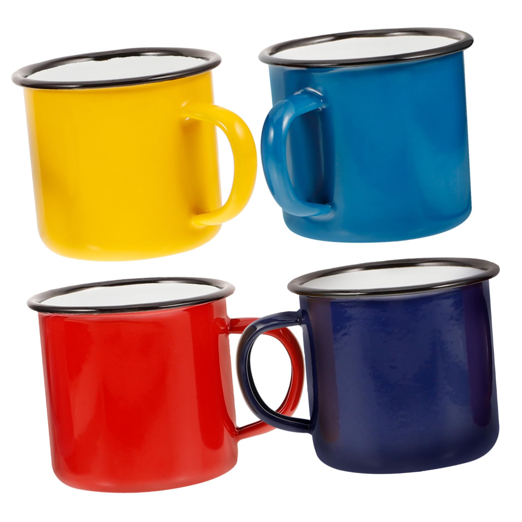 Tasses Émail Rétro Incassables pour Enfants et Adultes - Lot de 4 Mugs Pratiques Anti-Rayures