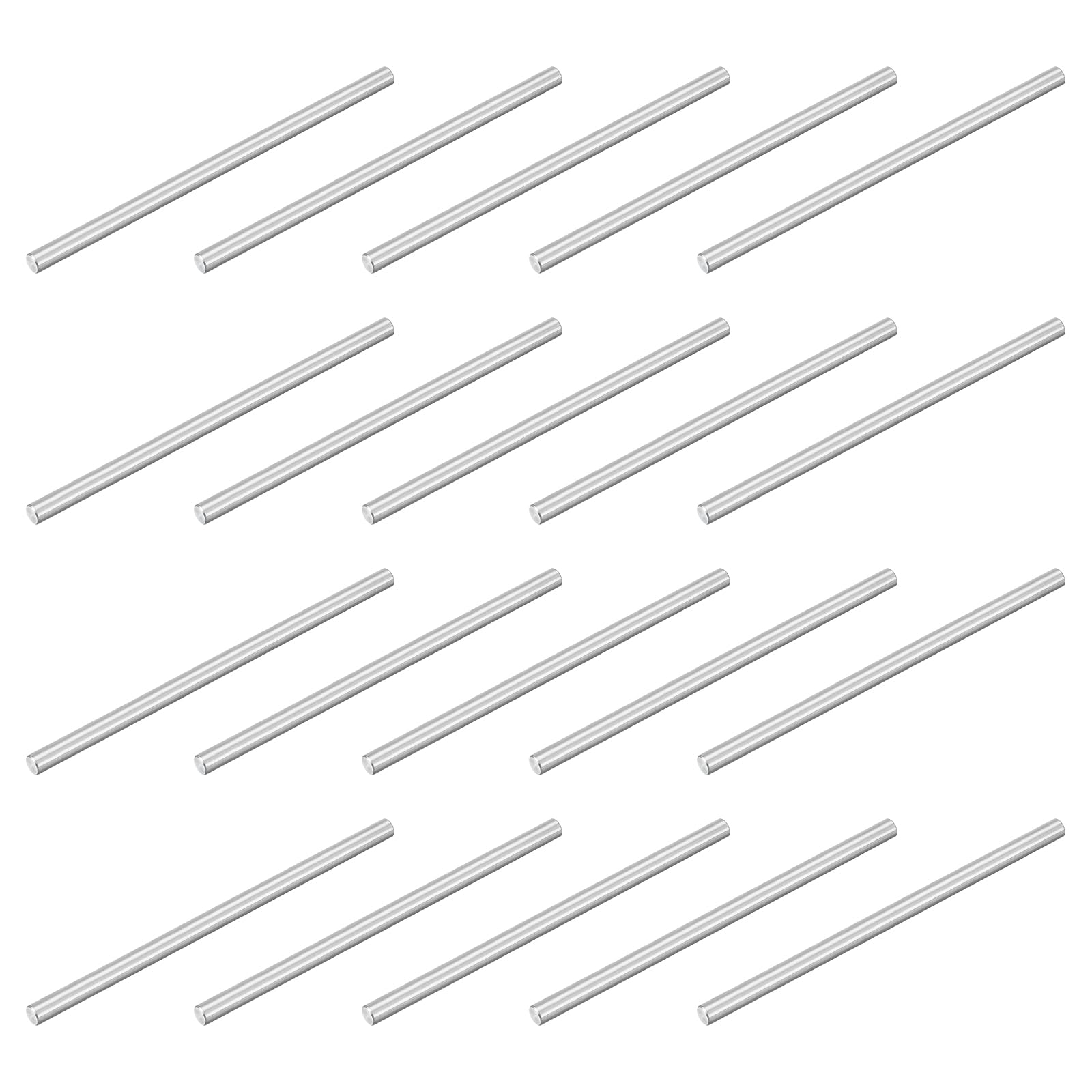 sourcing map 60Pcs M3x60mm 304 Stainless Steel Dowel Pin, Cylindrical Shelf Support Peg Pin Parallel Pin Fastener for Mechanical Manufacturing, Industry, Furniture Installation, Silver