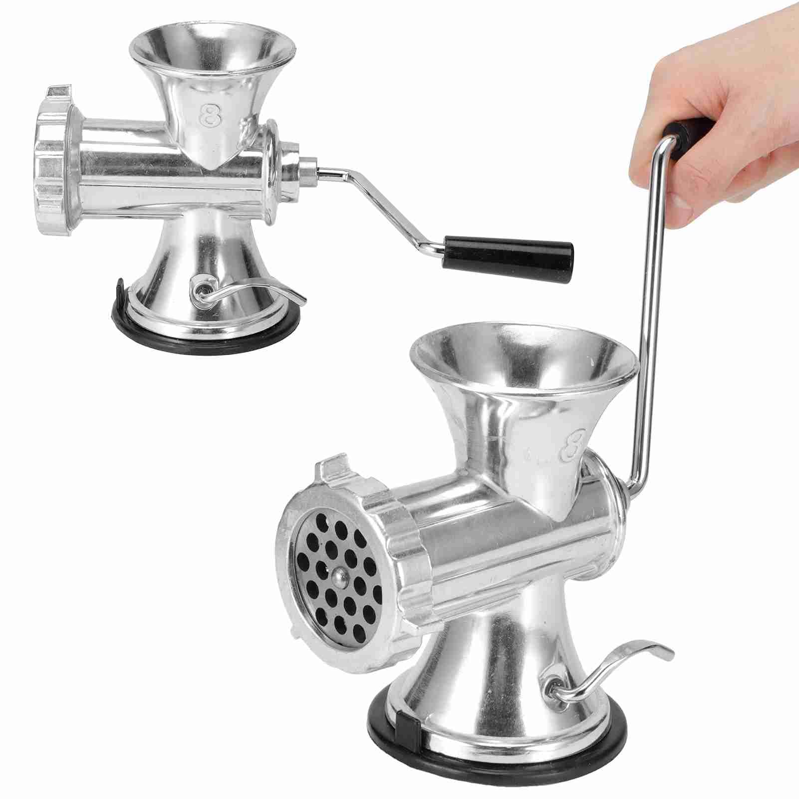 Manual Meat Grinder, Aluminum Alloy Meat Mincer Hand Crank Beef Stuffer Filler Sausage Stuffer Grinding with Vacuum Suction Cup for Home Use Kitchen Restaurant