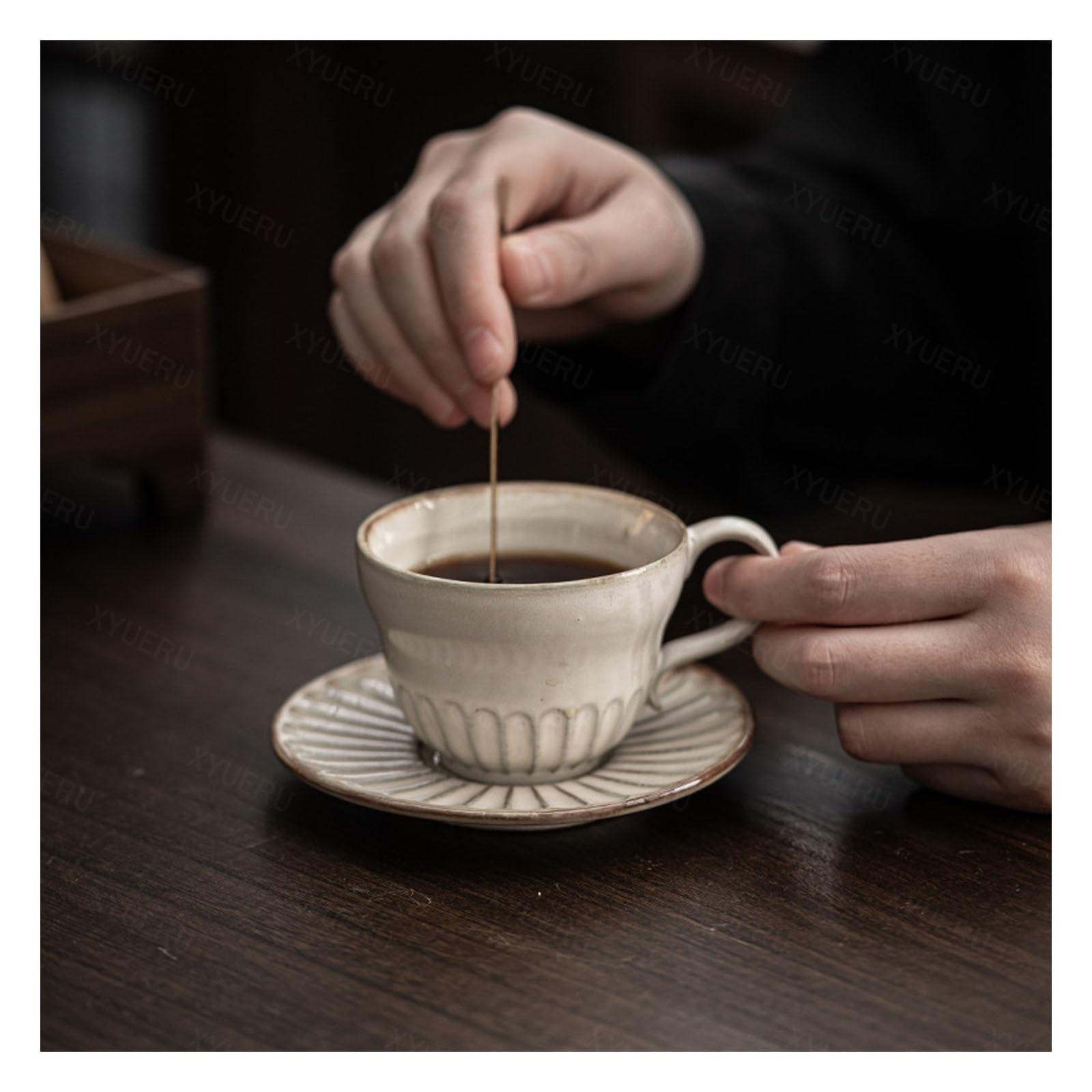 Juego de taza y platillo de café, porcelana china, estilo inglés, juego de té y café de 2 piezas para uso doméstico y restaurante