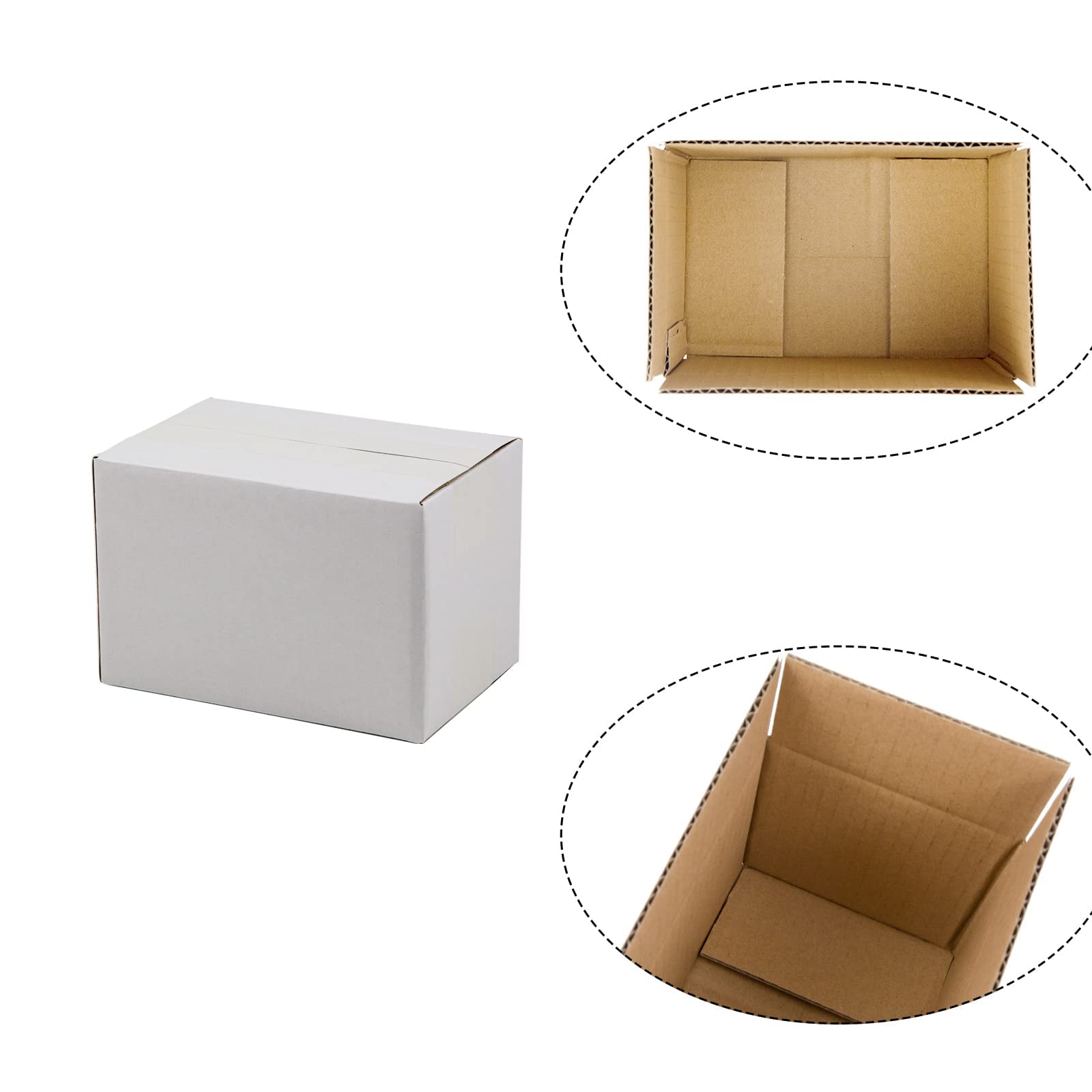 RLAVBL 50 Pack 153x102x76 Mm (6x4x3 In) Shipping Boxes Small White Corrugated Cardboard Box For - View #11