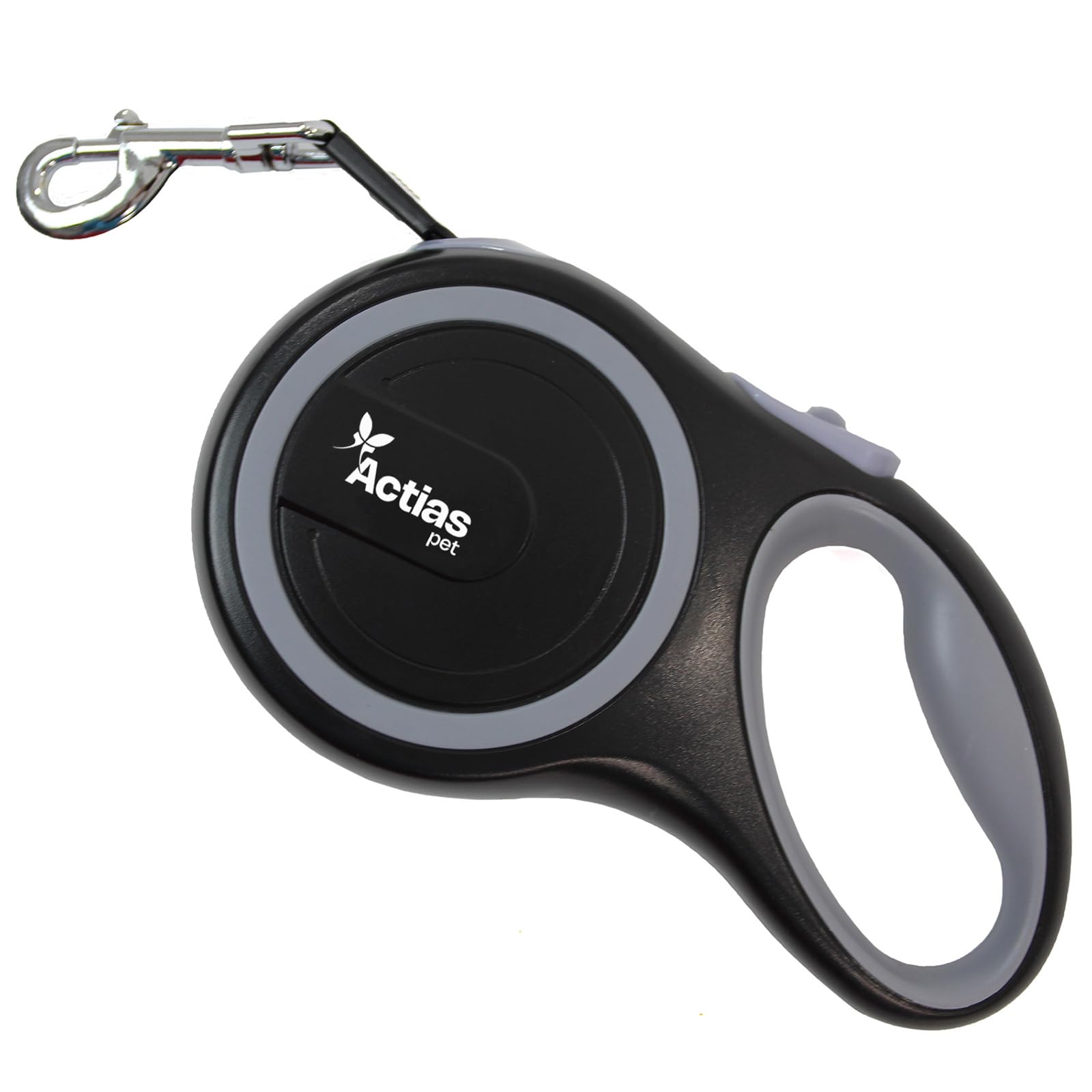 Actiaspet Retractable Dog Lead Training Pet Leash 5m or 8m Max 50kgs Extendable (Grey, 8m)