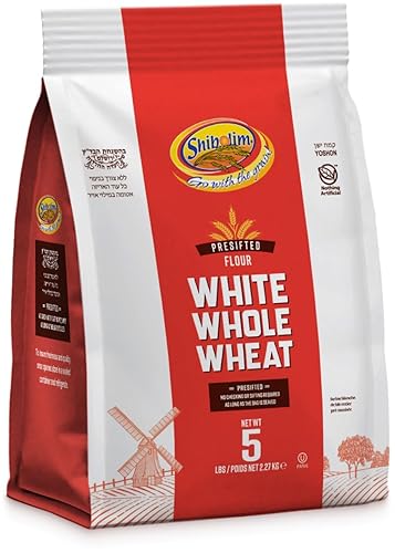 Shibolim Harina de trigo integral blanca, 5 libras | Harina de triple tamizado | 100% grano entero | Certificado Kosher