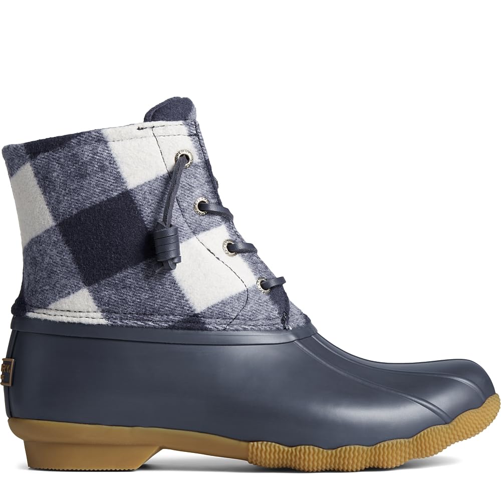 sperry duck boots blue plaid