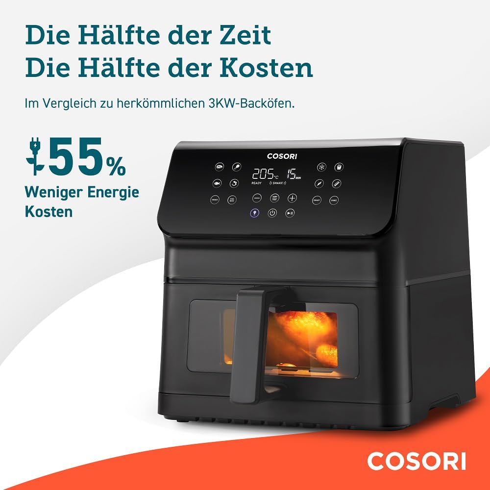 Cosori Frytkownica Powietrzna, Czarny, 6.2 l