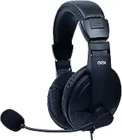 OEX Fone De Ouvido Heasdet para Call Center USB com controle de áudio no cabo - HS102 - Preto