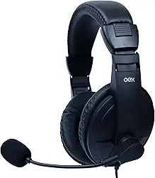OEX Fone De Ouvido Heasdet para Call Center USB com controle de áudio no cabo - HS102 - Preto