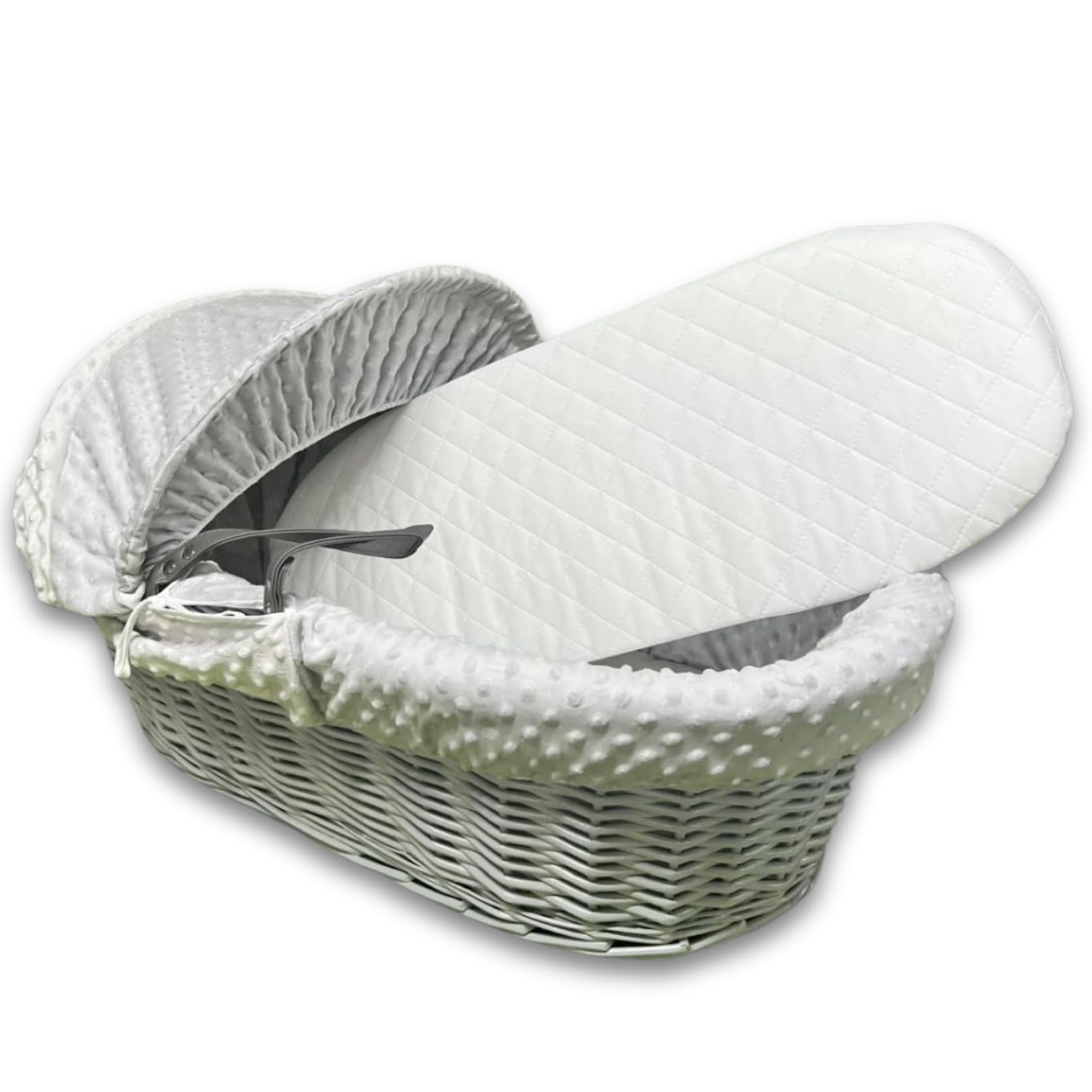 A ATH COLLECTION Moses Basket Mattress 74x28x4cm Extra Thick Super Soft & Quilted Foam Mattress Easy to Fit For Baby Pram Crib Bassinet Baskets Oval Shape UK Made