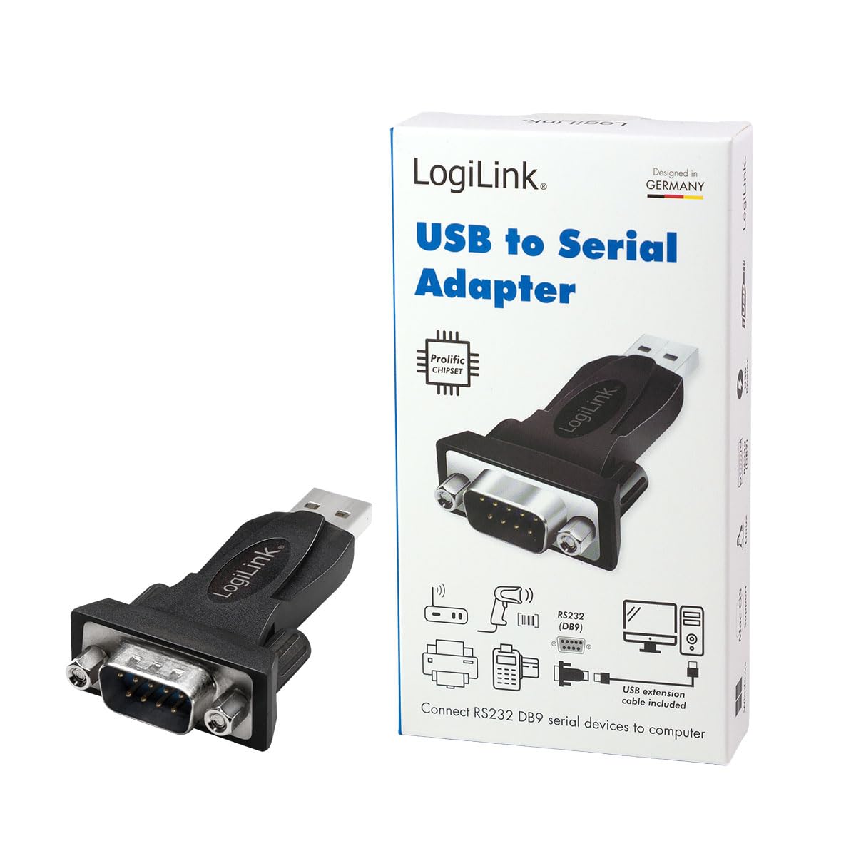 LogiLink Adaptador USB 2.0 (Tipo A) a Serie (RS232-9pin) para Win 11