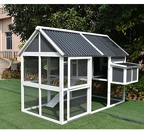 JLRQY Großer Hühnerstall, hölzerner Hühnerstall, Hühnerstall im Freien, Taubenkäfig Katzenhaus Katzenkäfig Hundehaus… – Bild 4
