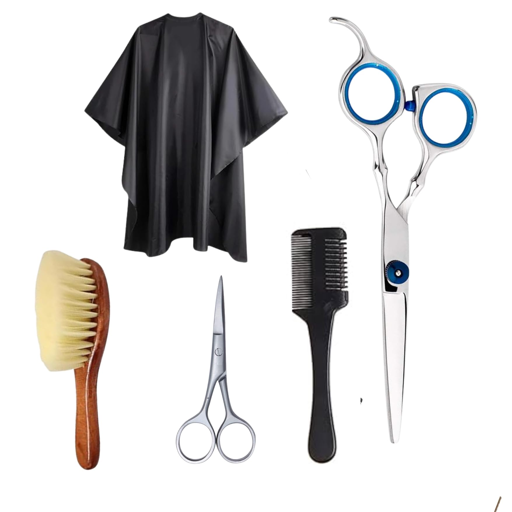 Beard Grooming & Trimming Kit for Men Care - Beard Shaping Comb, Mustache & Beard Trimming Scissors, Neck Duster Brush, Barber Hair Cutting Scissors for Styling & Shaping Gift set (5 pcs)