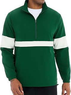 Men's Lightweight Quarter Zip Pullover Casual Windbreaker for Running Golf Jackets with 3 Pockets