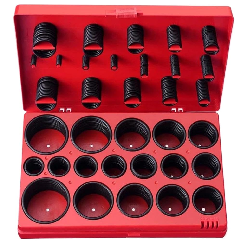 Set di assortimenti di guarnizioni di tenuta kit O ring in gomma 419 pezzi per scatola compatibile con applicazioni idrauliche generali e officine meccaniche