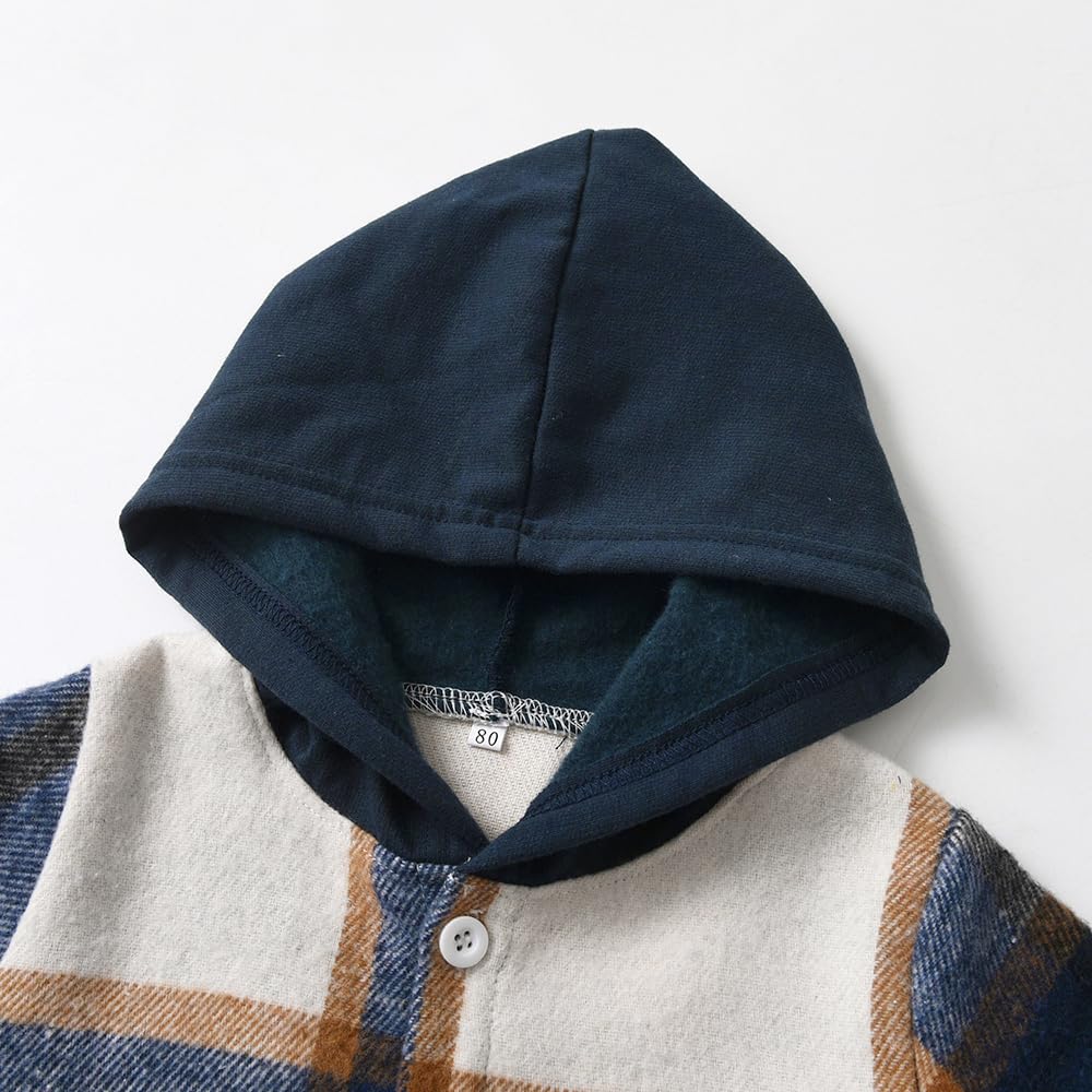 Vêtements Pour Bébés Tout-petits Hauts Garçons Sweat à Capuche Carreaux Pantalons Tenues D'automne et D'hiver